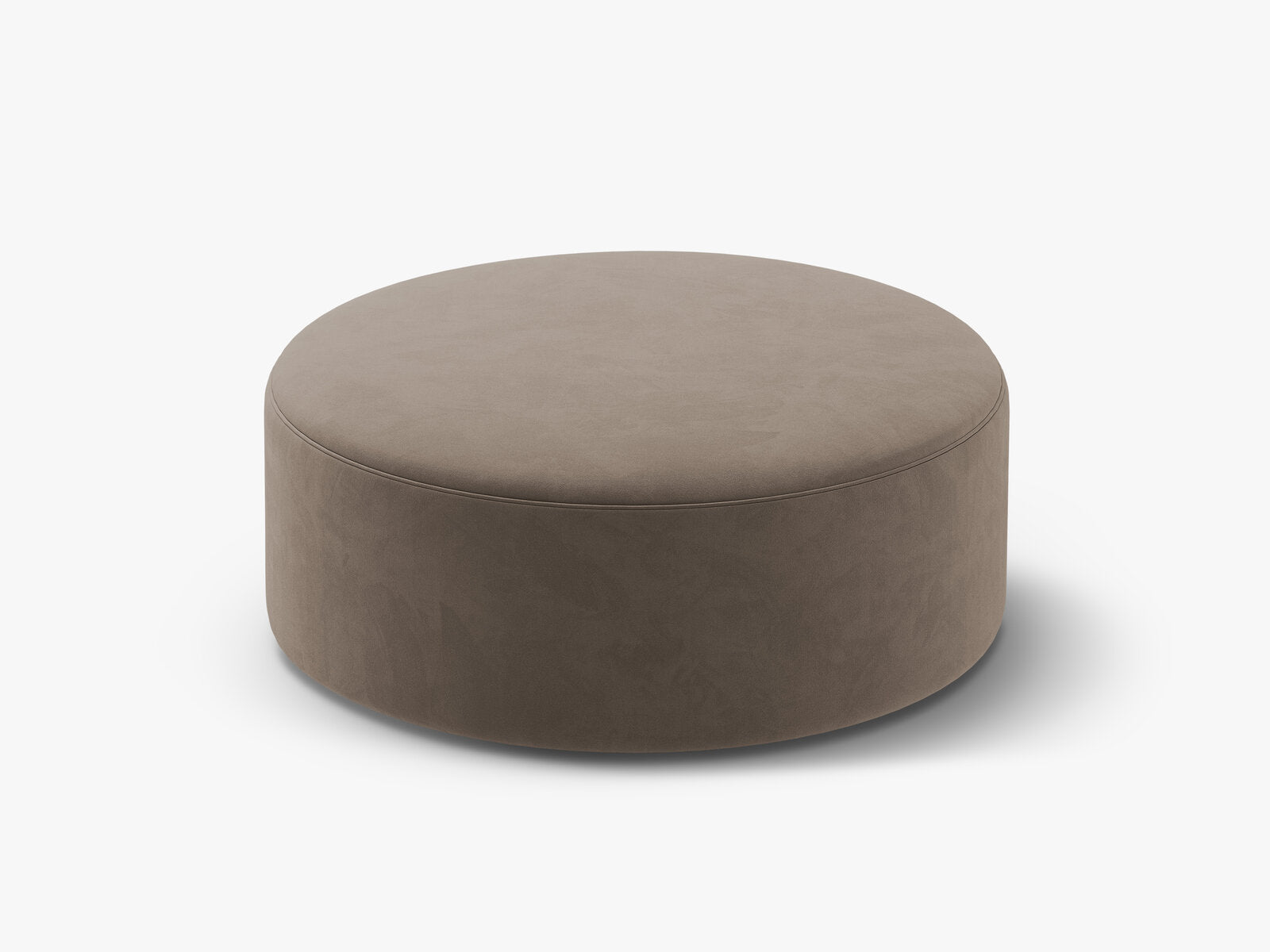 Micadoni Pouf Dia 90cm Samt Salvador Grau Braun