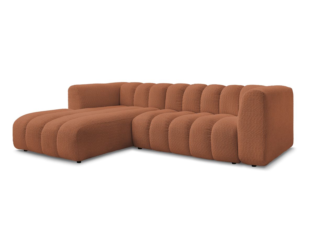 Bobochic Talia Ecksofa Bouclé-Stoff Orange Ecke links