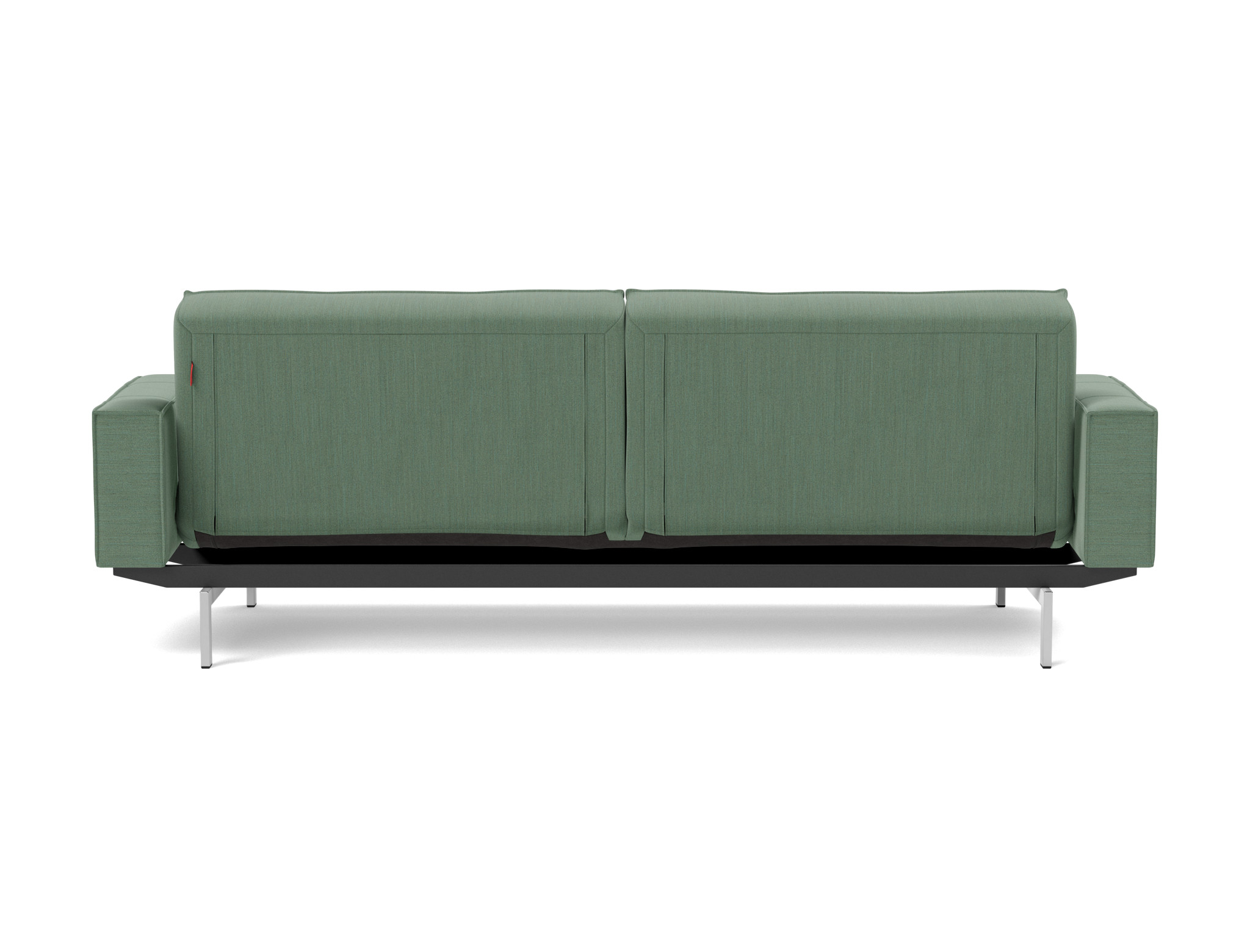 Schlafsofa Splitback mit Armlehnen Flachgewebe Elegance 518-Green Beine Chrom