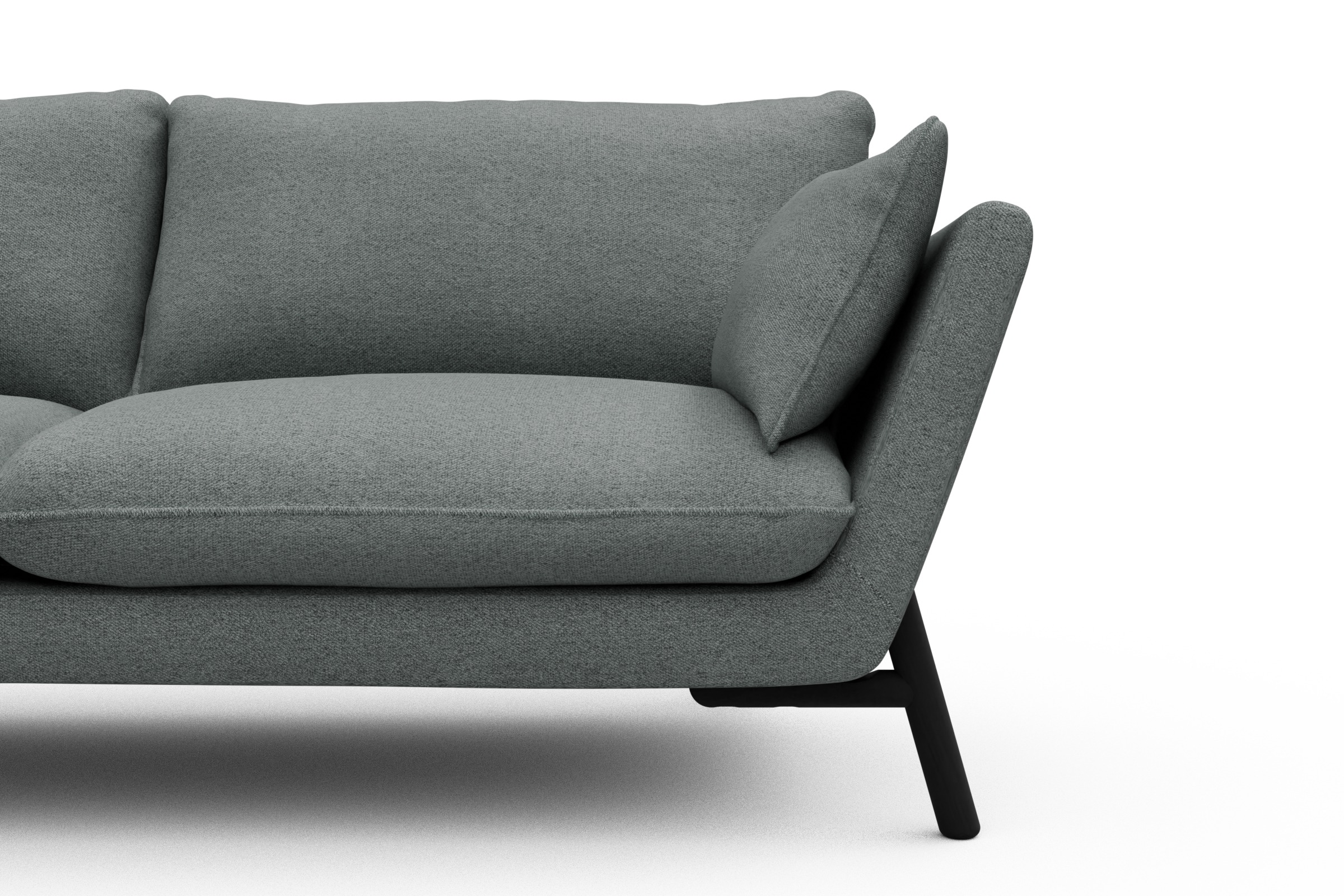 Sofa Emil 2-Sitzer Beinfarbe Eiche Schwarz Denari-Soft-Grey