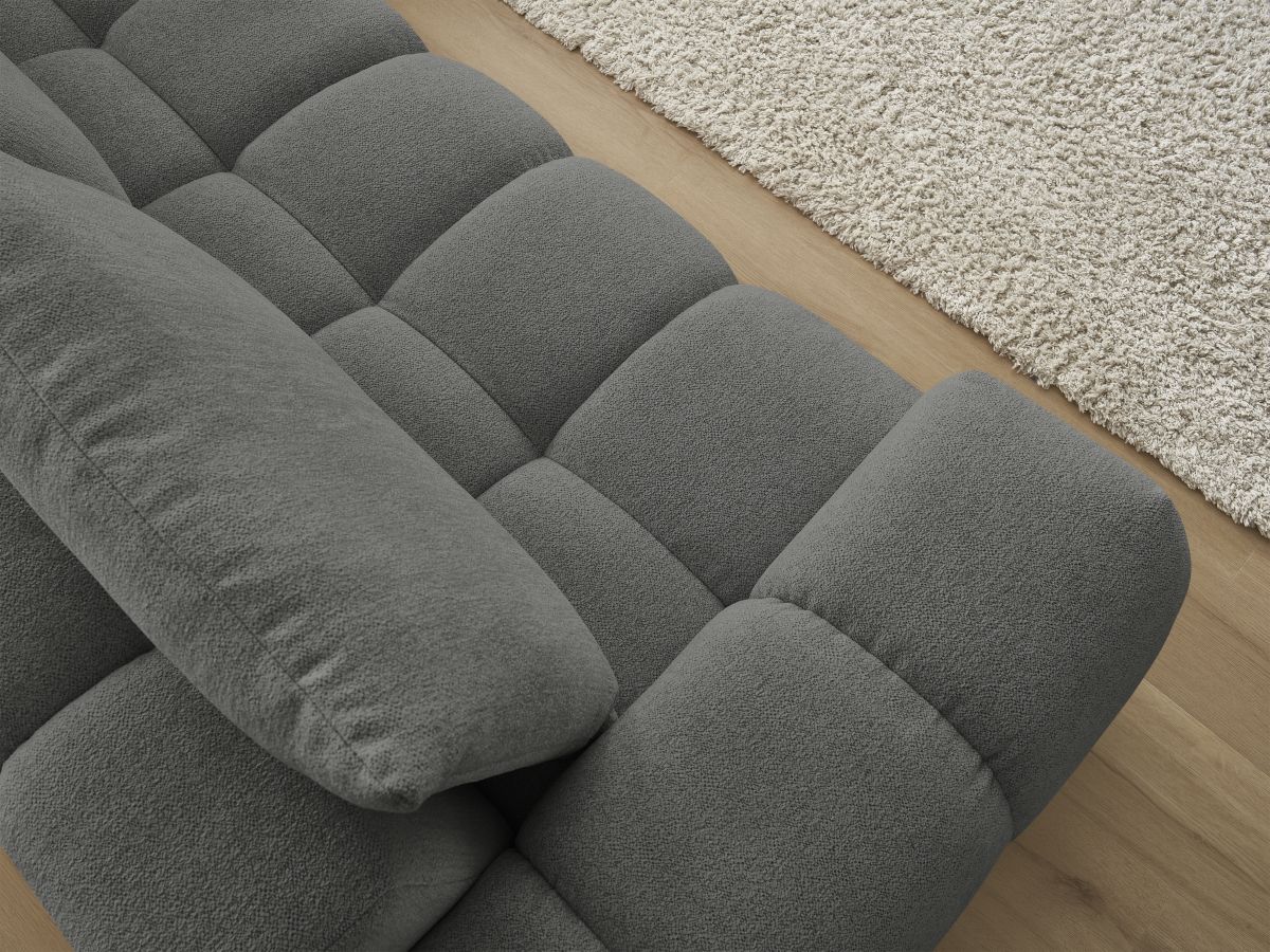 Bobochic Everest Ecksofa, 4 Kissen Melange-Stoff Dunkelgrau Ecke rechts