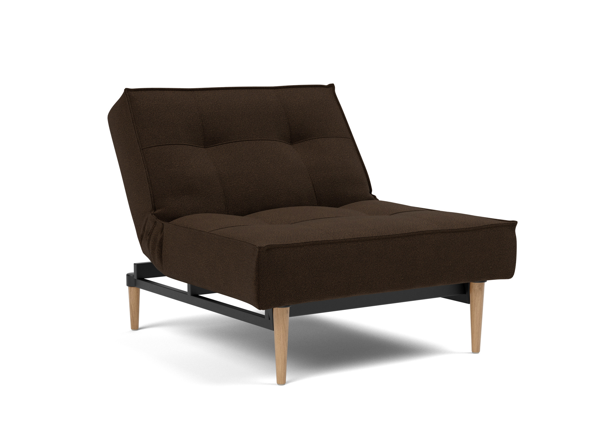 Sessel Splitback Strukturierter Stoff Taura 358-Chocco Beine Styletto Eiche hell