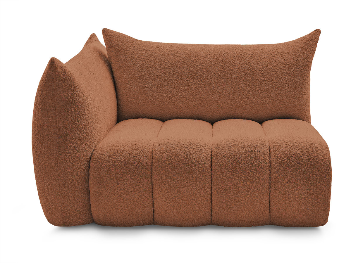 Bobochic Azra Sofamodul 2-Sitzer 143 × 112 cm Bouclé-Stoff Orange Ecke links