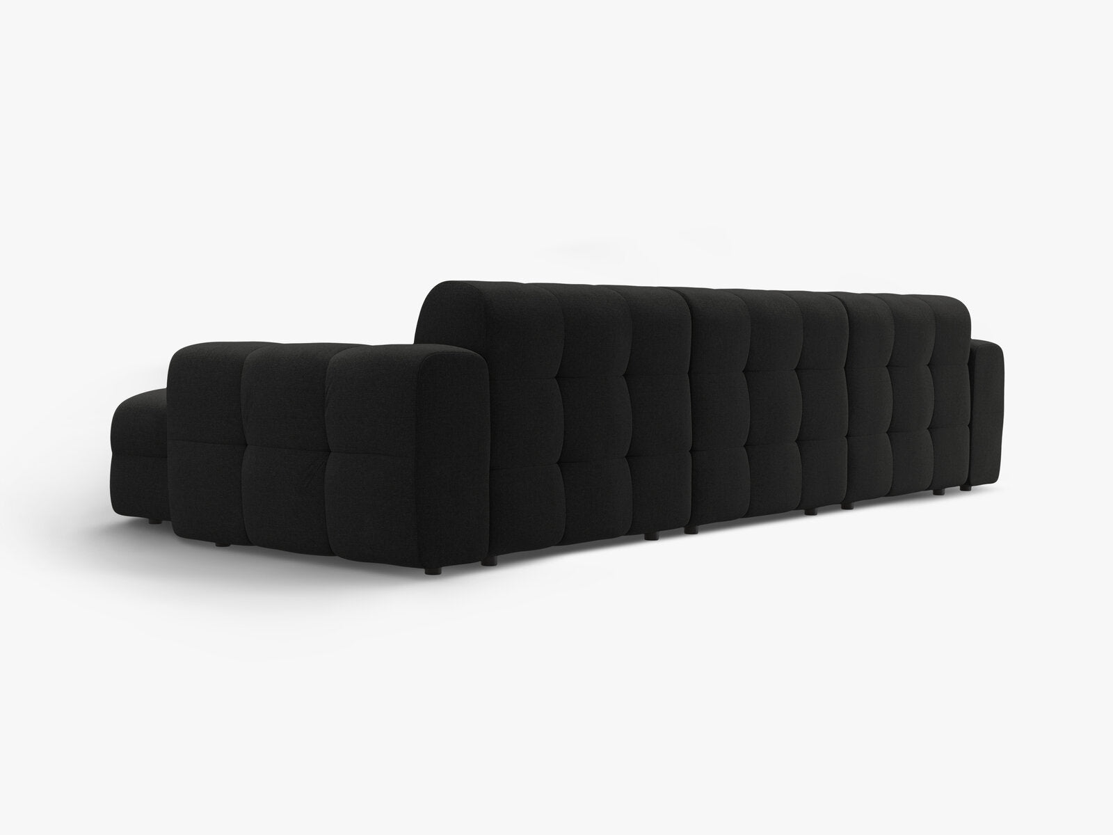 Micadoni Ecksofa Kendal 5-Sitzer Rechts Strukturierter Stoff Schwarz