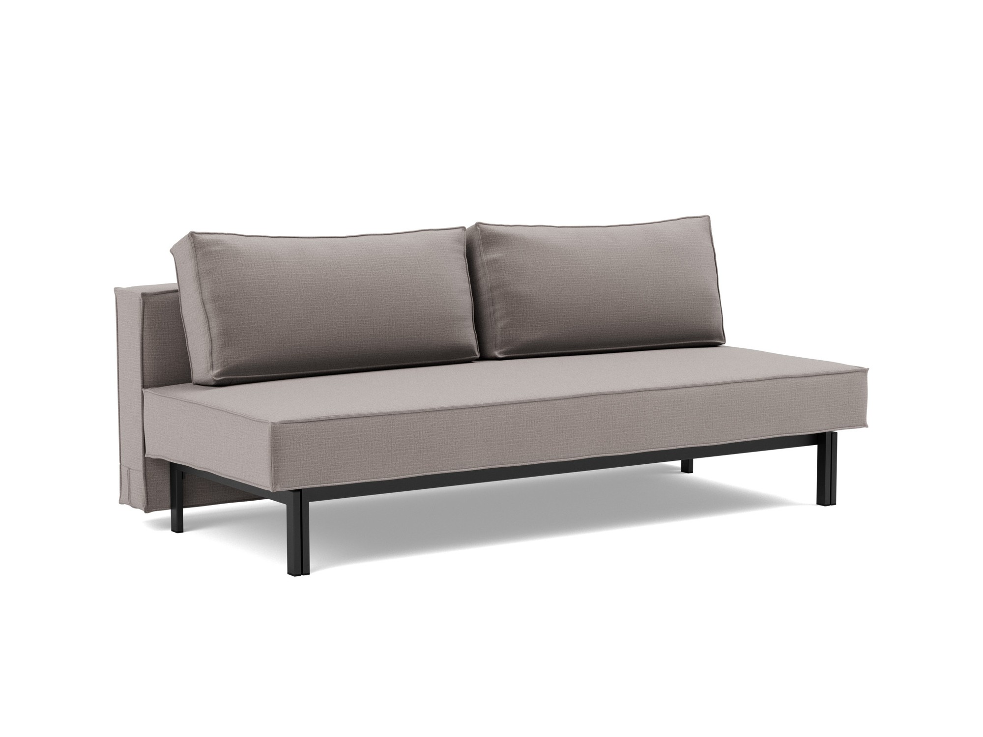 Schlafsofa Sly Chenille Esina 418-Truffle Beine Schwarzes Metall
