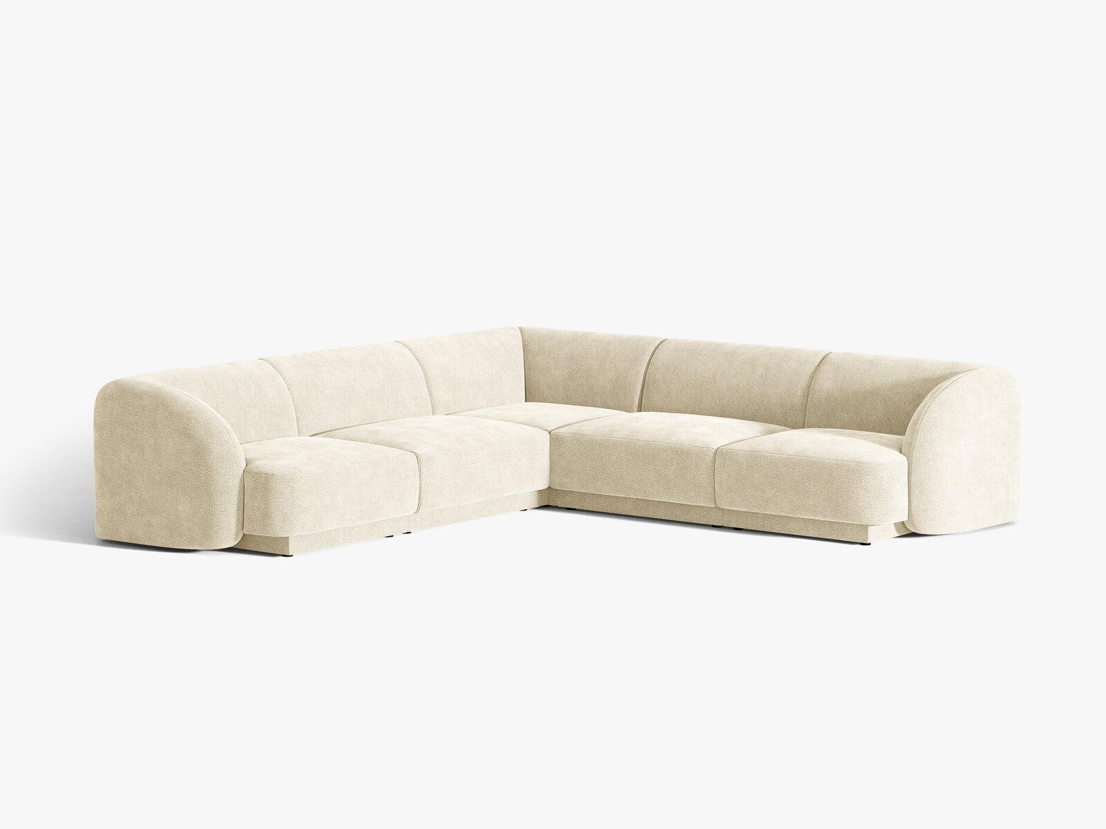 Micadoni 5-Sitzer Symmetrisches Ecksofa Miley Chenille Haga Helles Beige