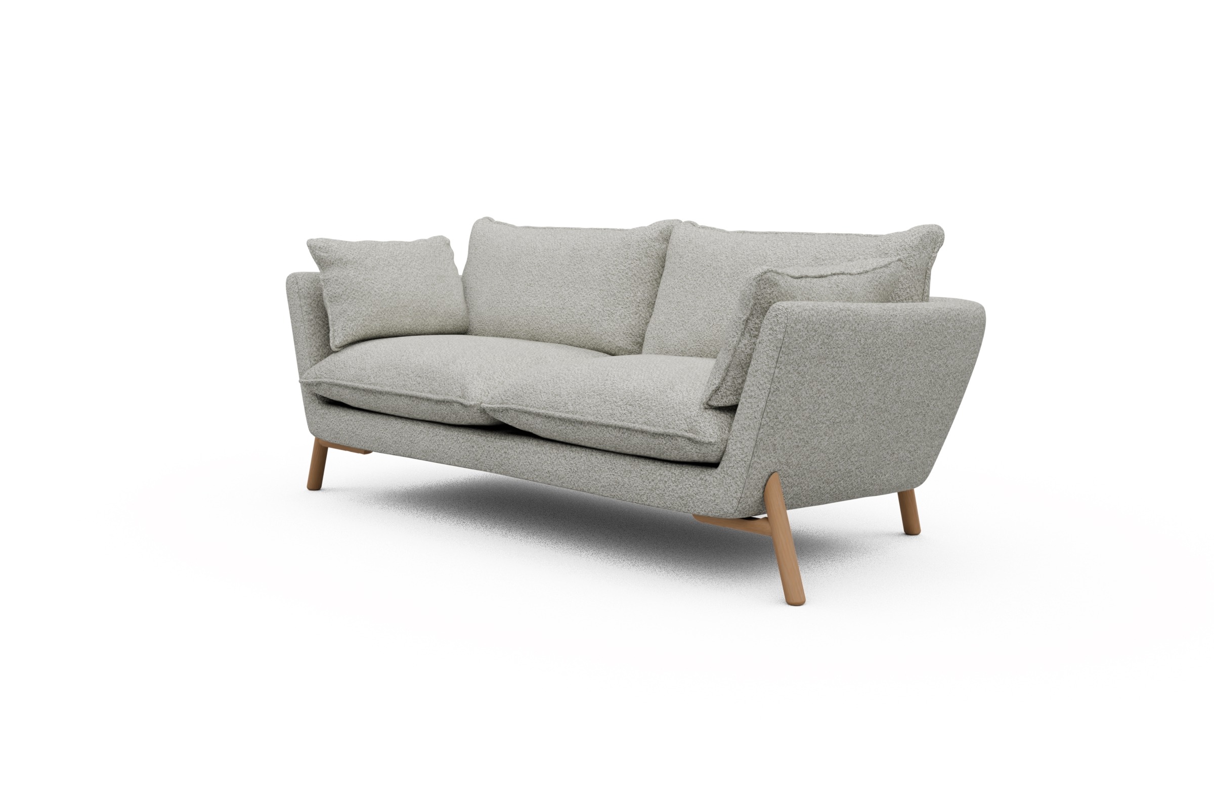 Sofa Emil PREMIUM 2-Sitzer Beinfarbe Eiche Natur Vanora-Warm-Sand