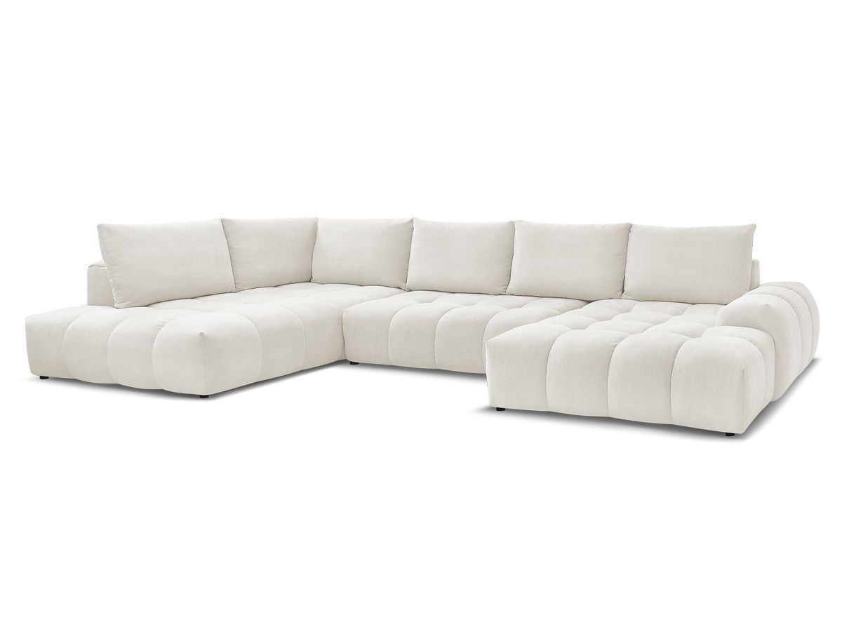 Bobochic Everest Wohnlandschaft, 6 Kissen Strukturstoff Weiß Ecke rechts