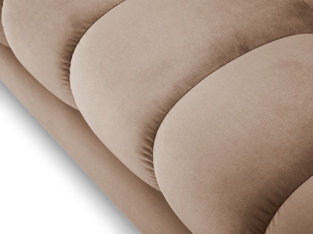 Cosmopolitan Design Sofa Bali 3-Sitzer Samt Bluvel Beige Beine Gold