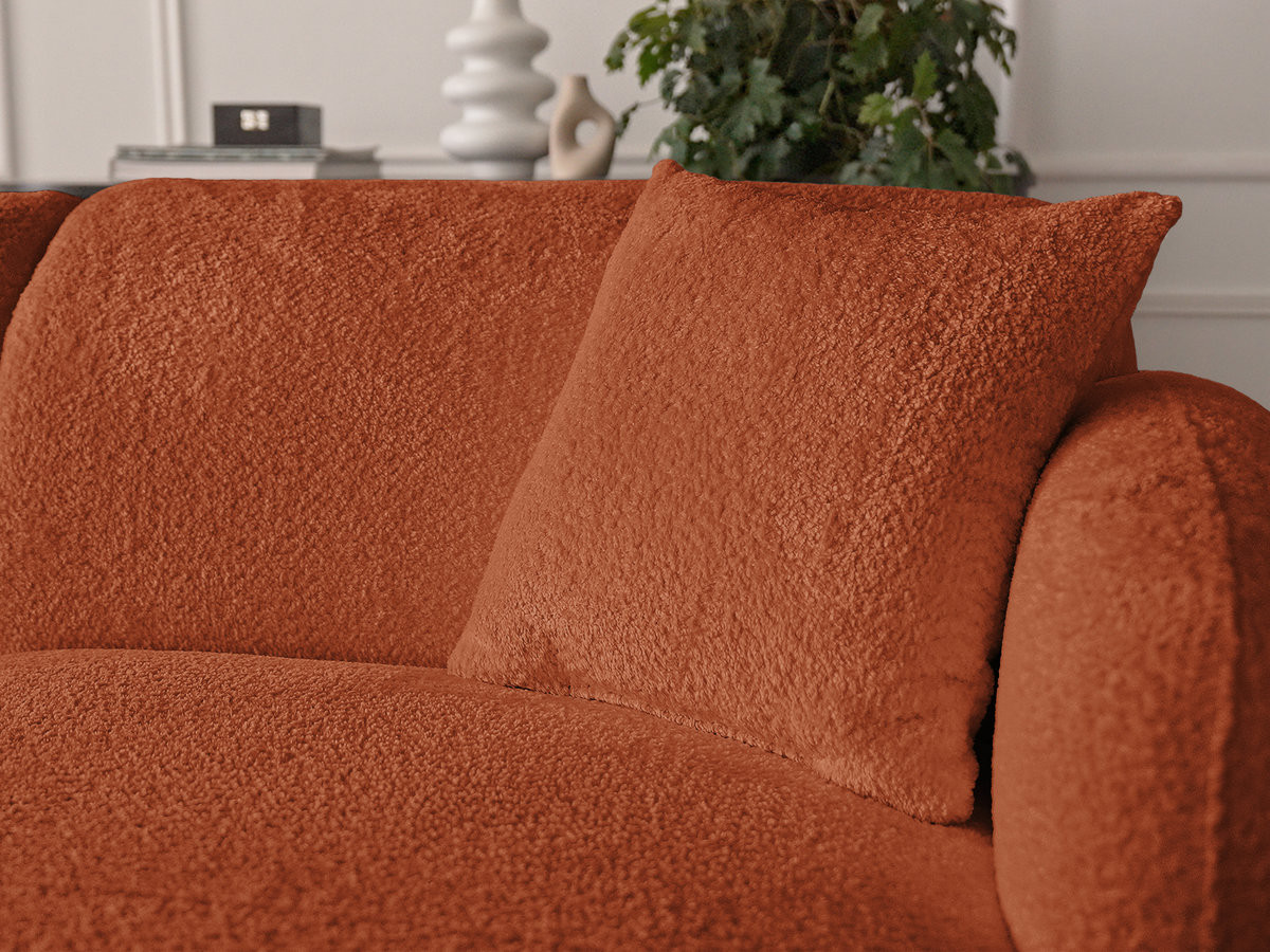 Bobochic Anda Wohnlandschaft mit Pouf 373 × 289 cm Chenille Orange Ecke links