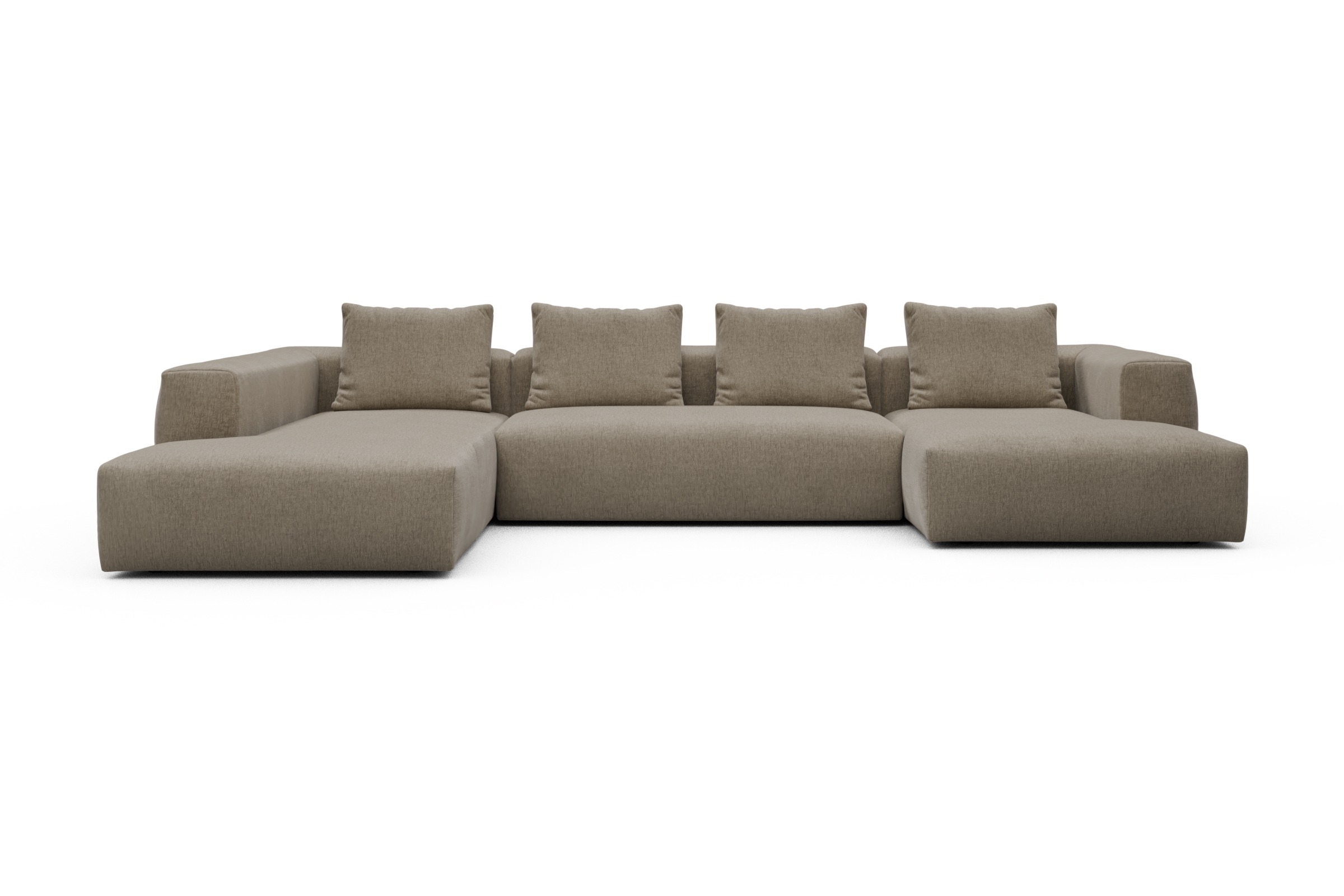 Skandi Home Wohnlandschaft Fred Relax-Ecke links mit 2-Sitzer und Chaiselongue rechts Smooth-Belge moebelfaktor