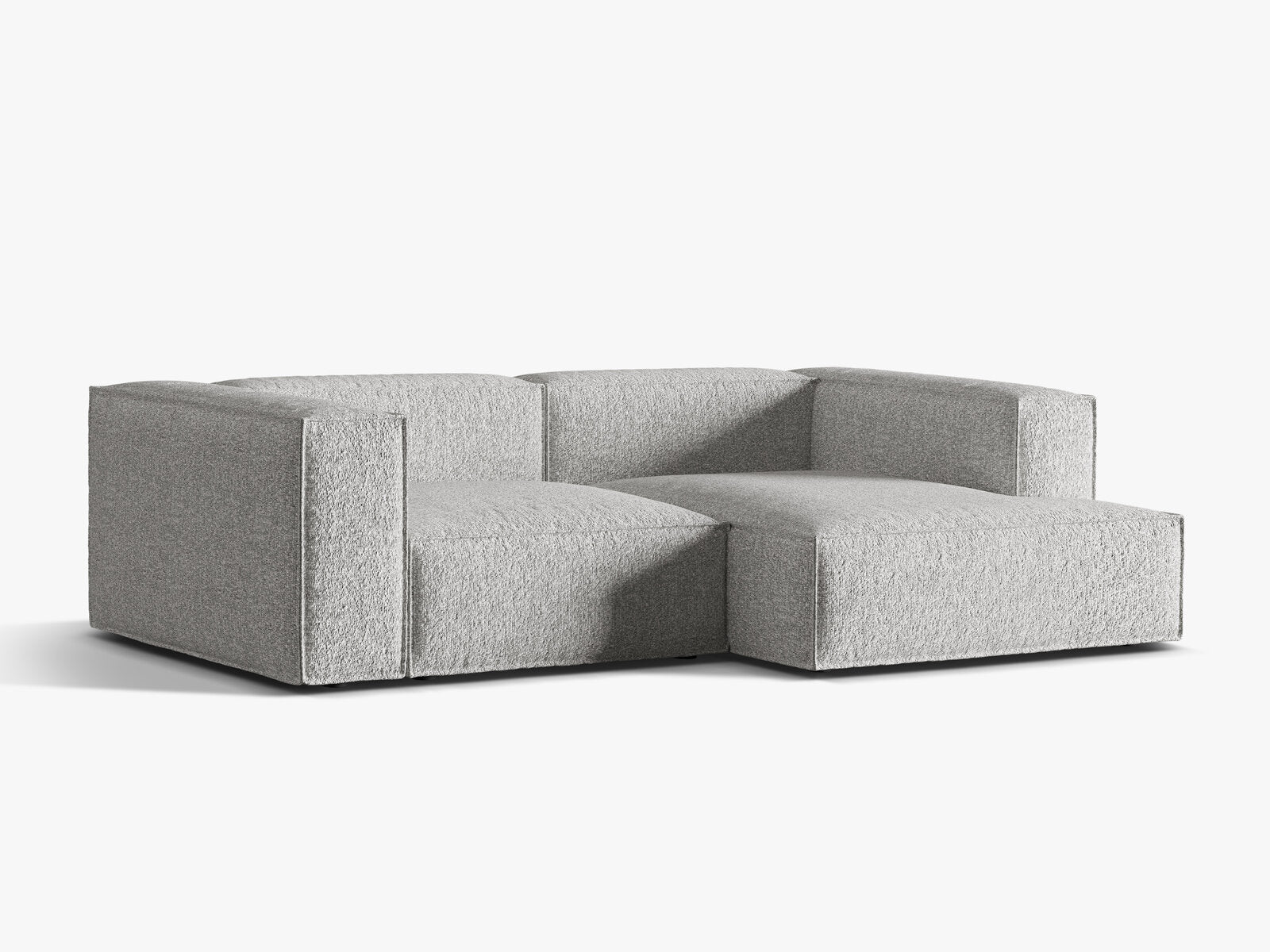 Micadoni Ecksofa Nuria 3-Sitzer Rechts Boucle Silber