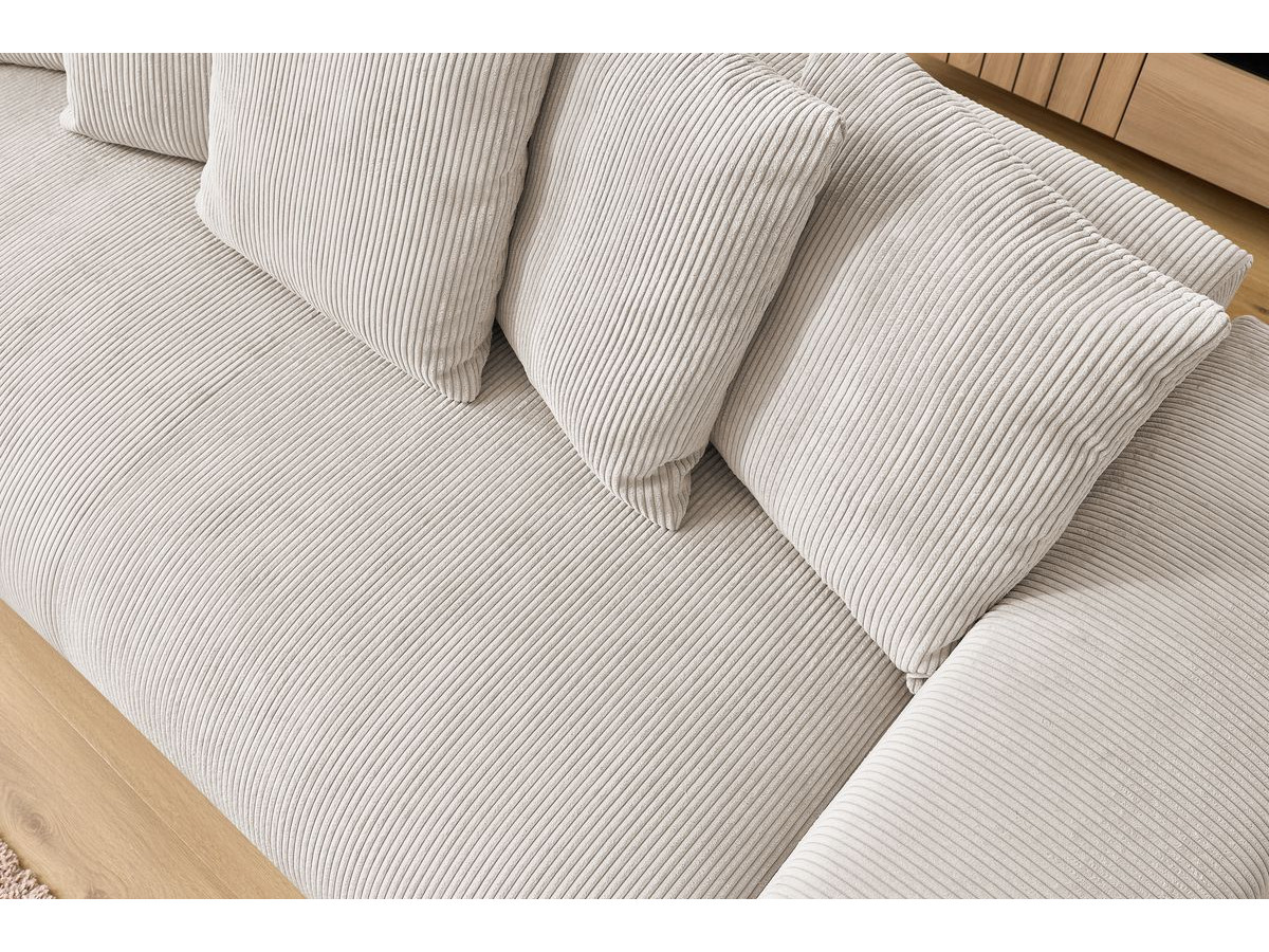 Bobochic Voltaire Sofa 3-Sitzer 280 × 124 cm Cordsamt Beige