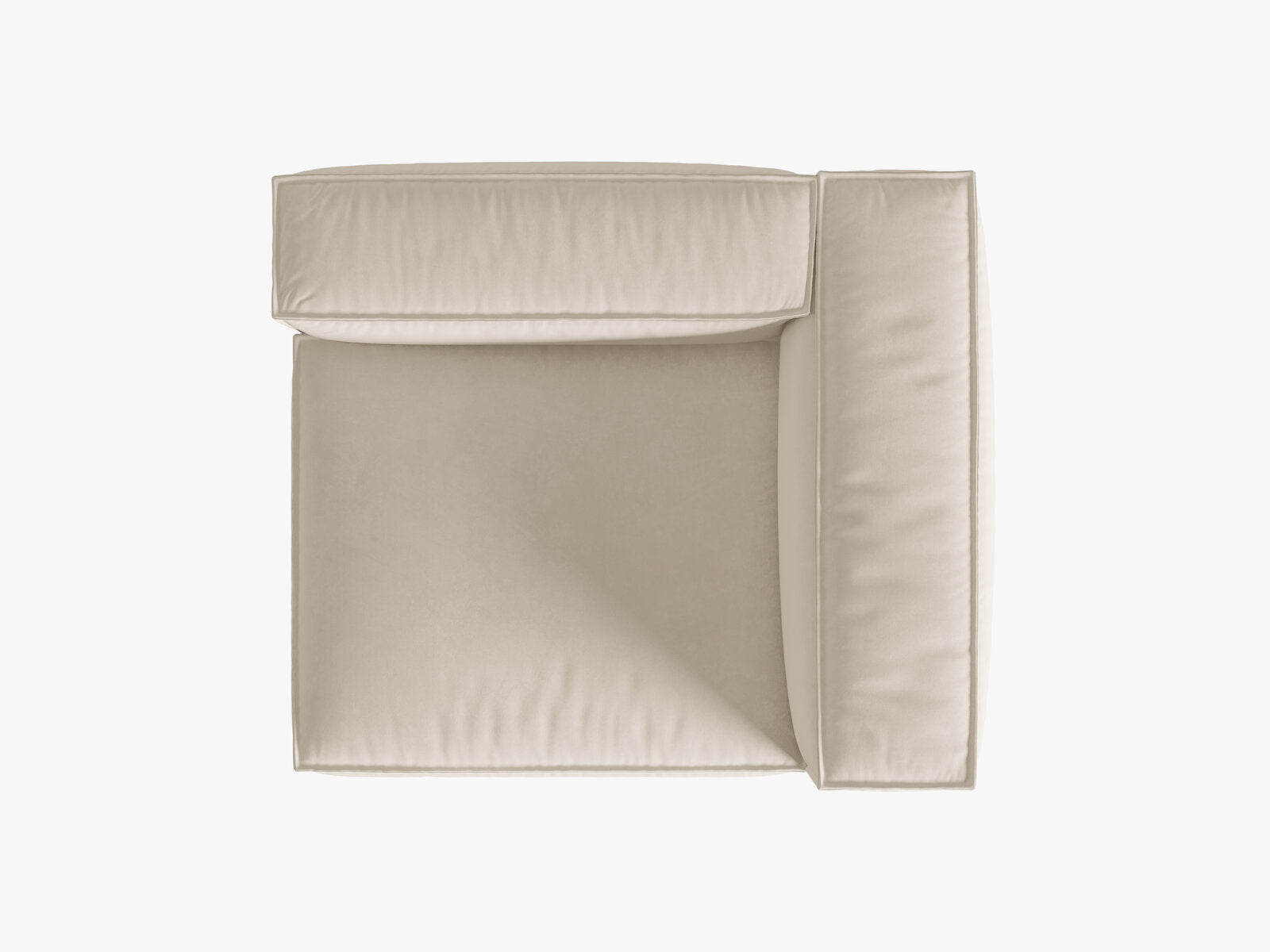 Micadoni Eckmodul Groß Nuria 1-Sitzer Samt Paris Beige Rechts