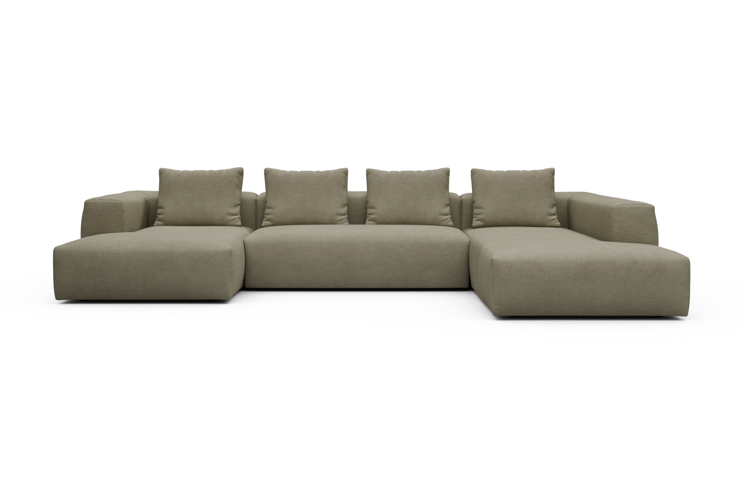 Skandi Home Wohnlandschaft Fred Relax-Ecke rechts mit 2-Sitzer und Chaiselongue links Vivus-Dusty-Sand moebelfaktor