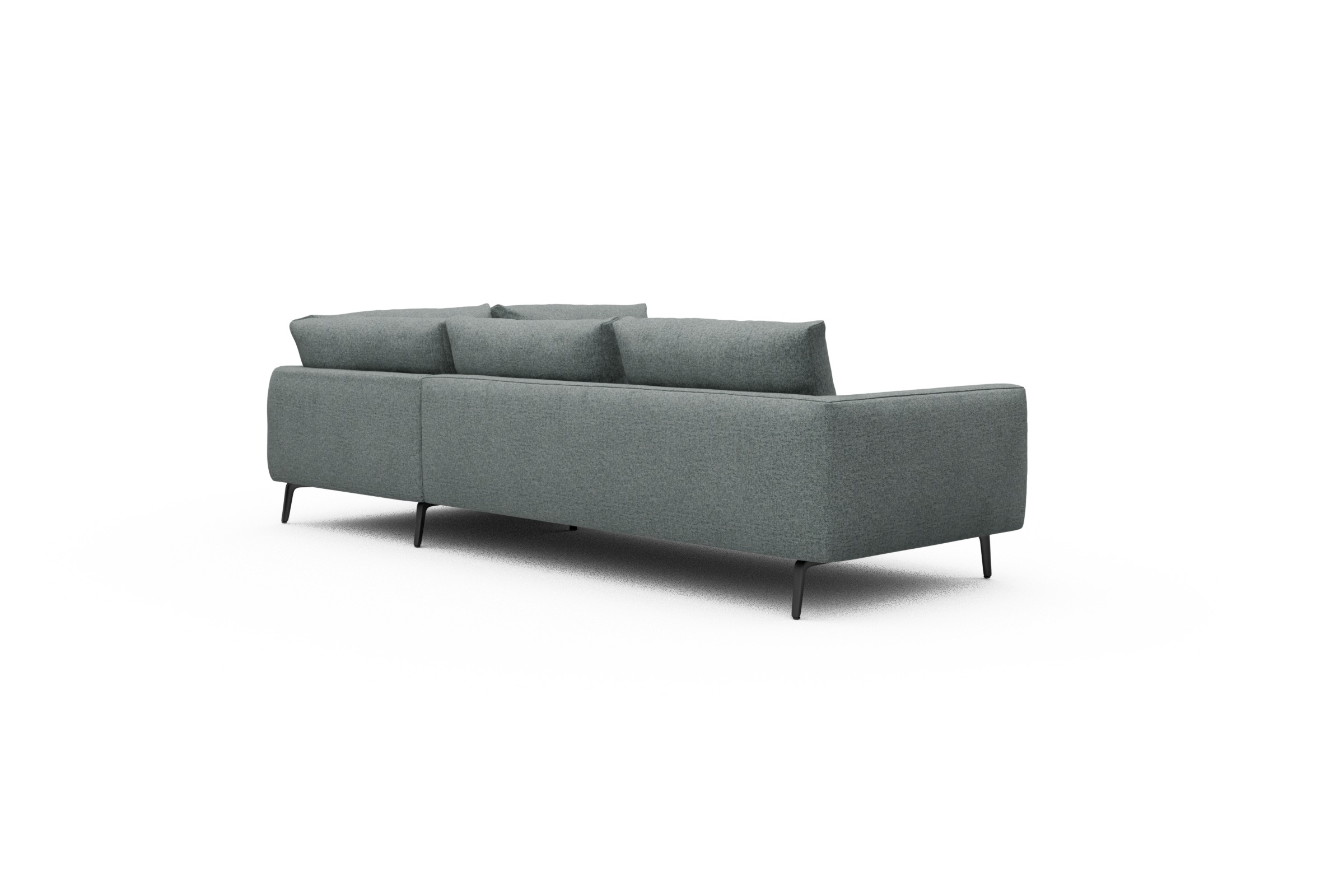 Ecksofa Karl Relax-Ecke rechts mit 2,5-Sitzer Casone-Light-Mixed-Green