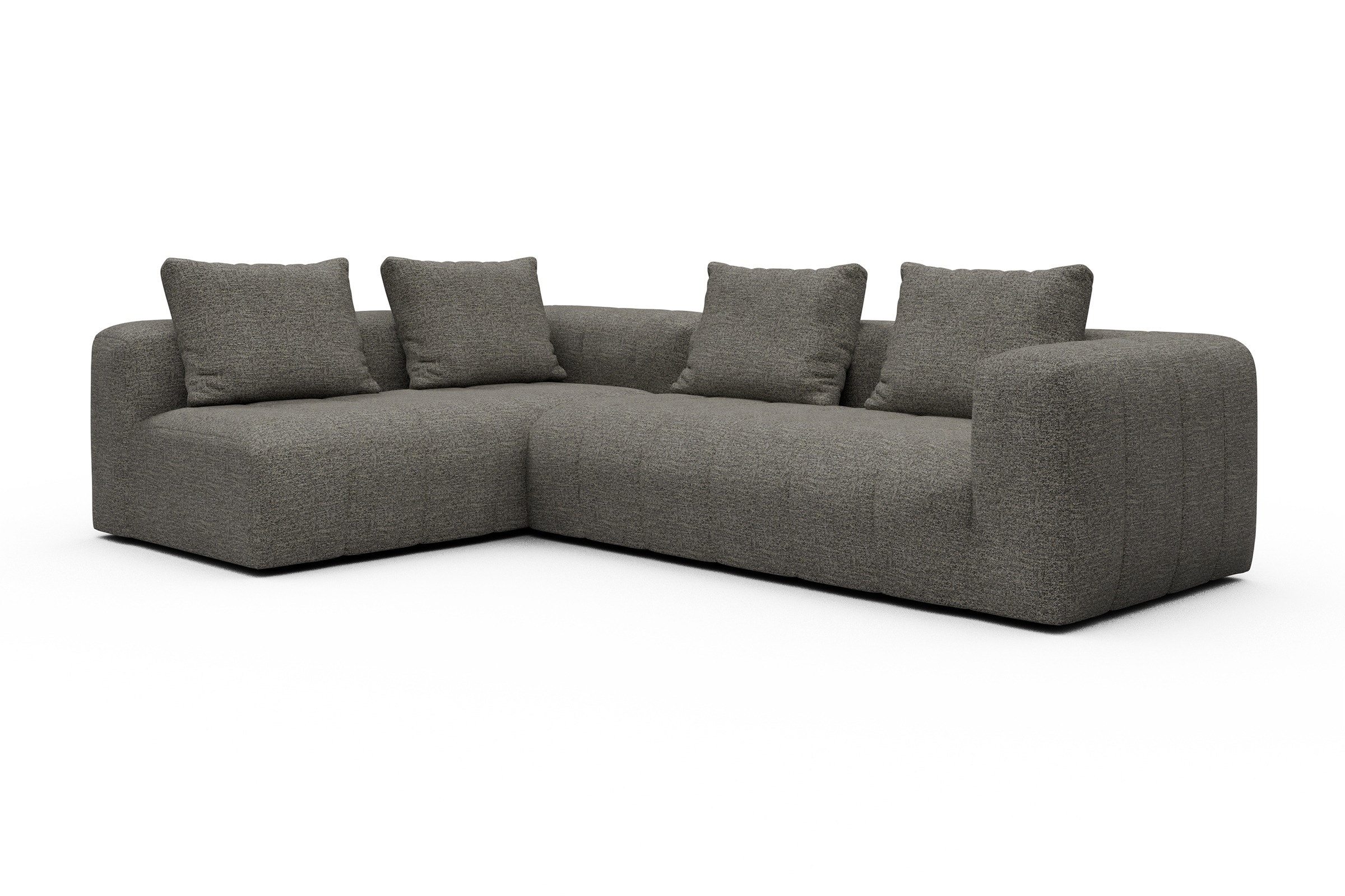 Ecksofa Hugo 2x 2,5-Sitzer Armlehne rechts Carreno-Sepie-Brown