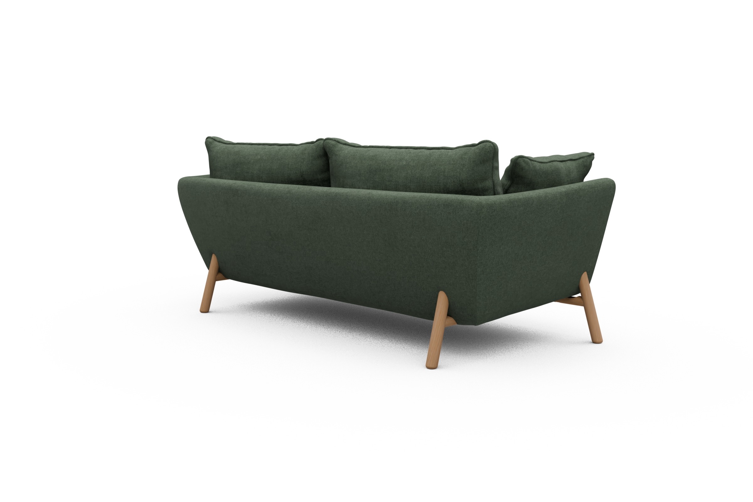 Sofa Emil PREMIUM 2-Sitzer Beinfarbe Eiche Natur Casone-Forest-Green
