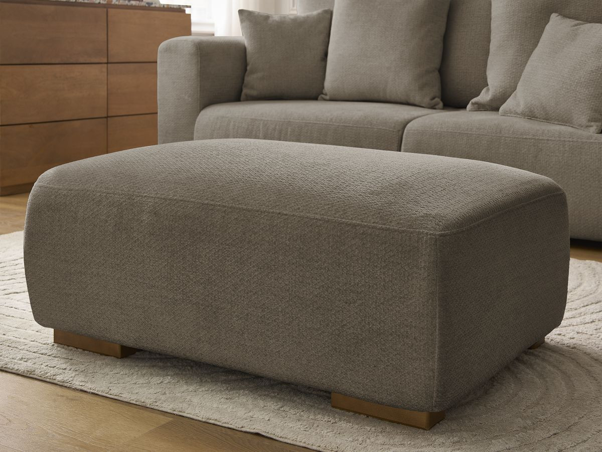 Bobochic Sidonie Sofa 3-Sitzer mit Pouf Melange-Stoff Taupe