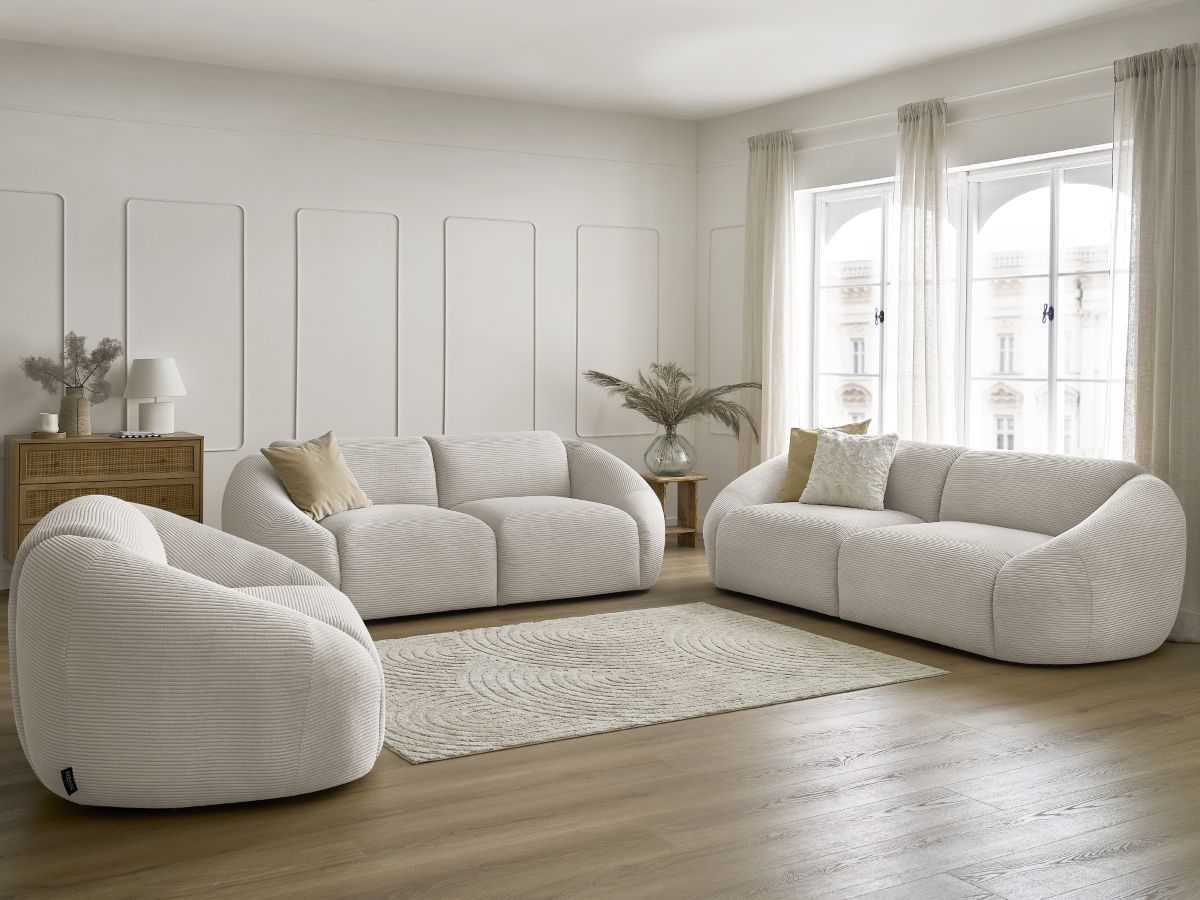 Bobochic Tina Sofa 6-Sitzer Cordsamt Beige