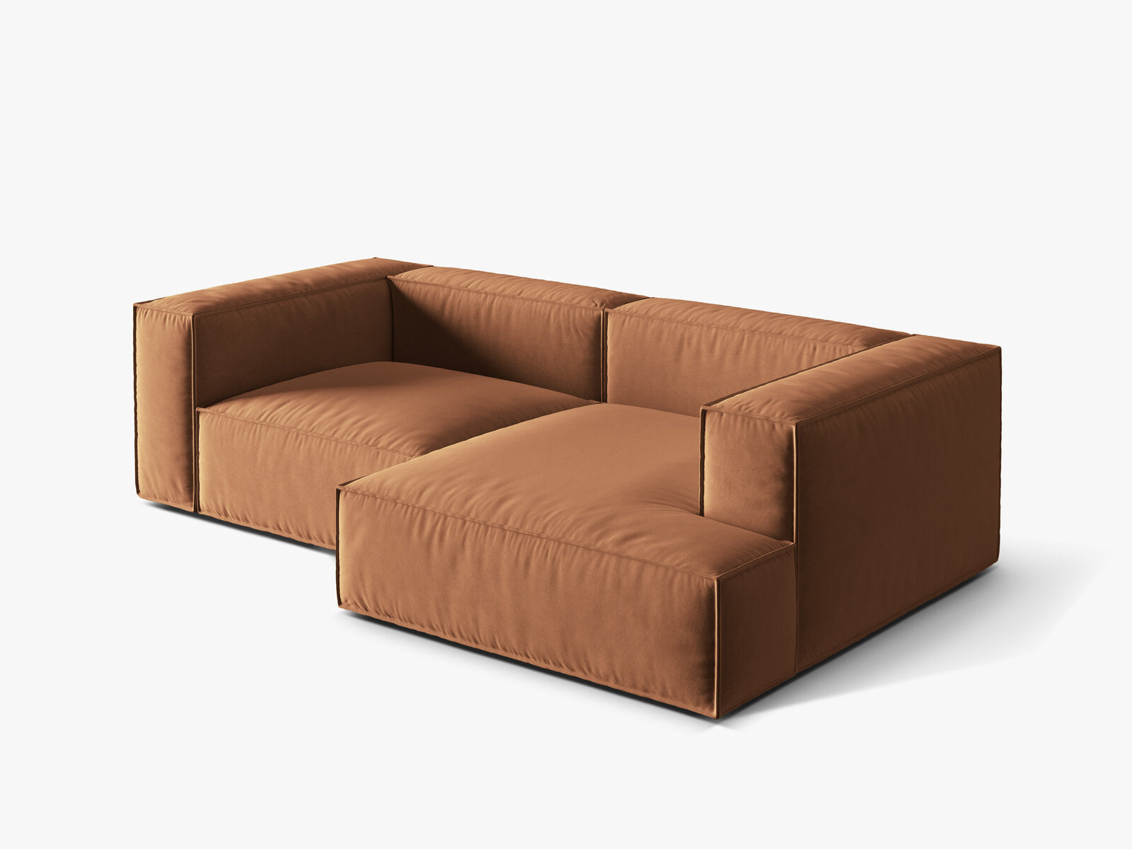 Micadoni Ecksofa Nuria 3-Sitzer Rechts Samt Honig