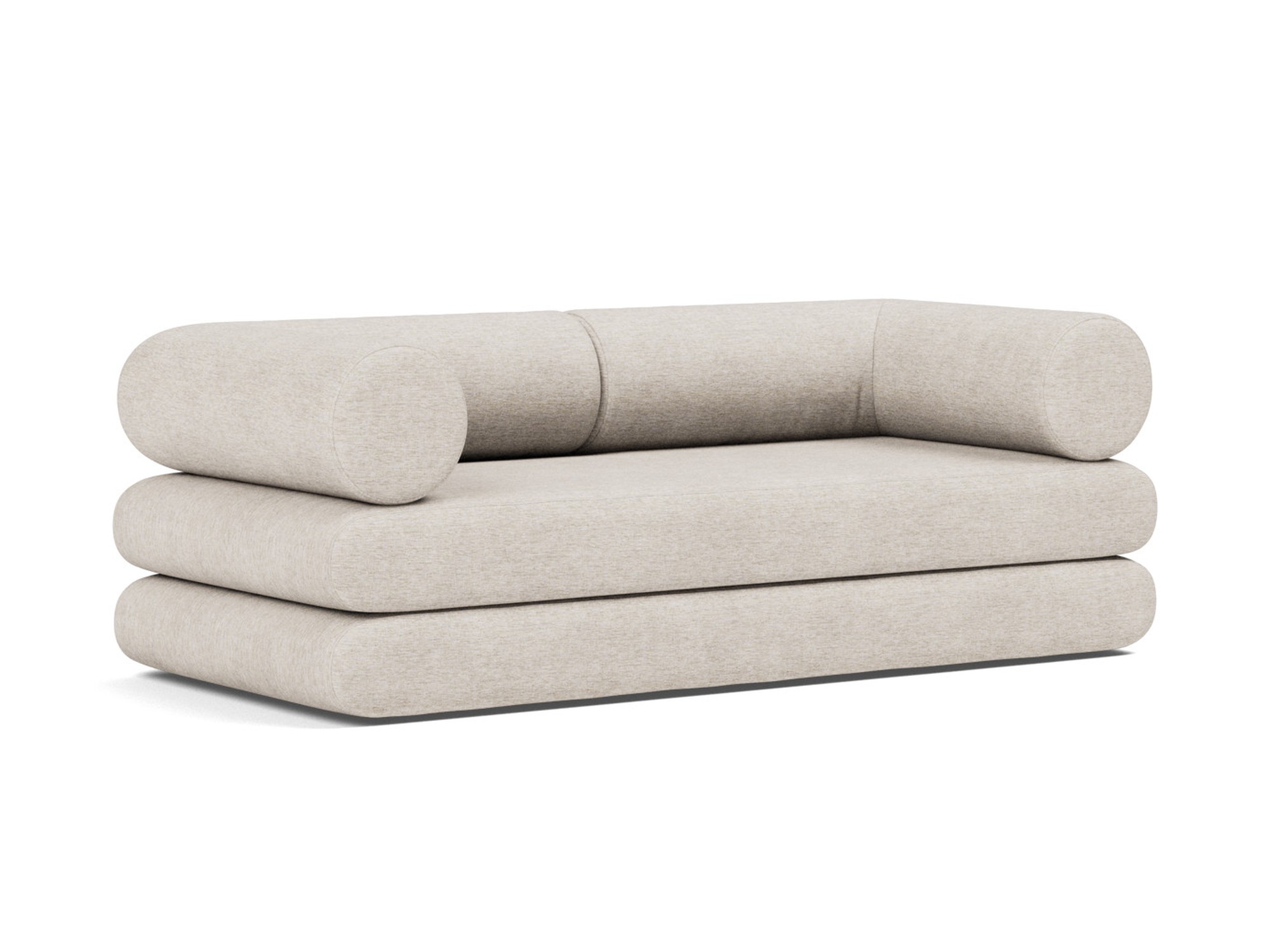 Tagesbett Circlus mit L-förmigen Armlehnen Chenille Yuveno 470-Natural