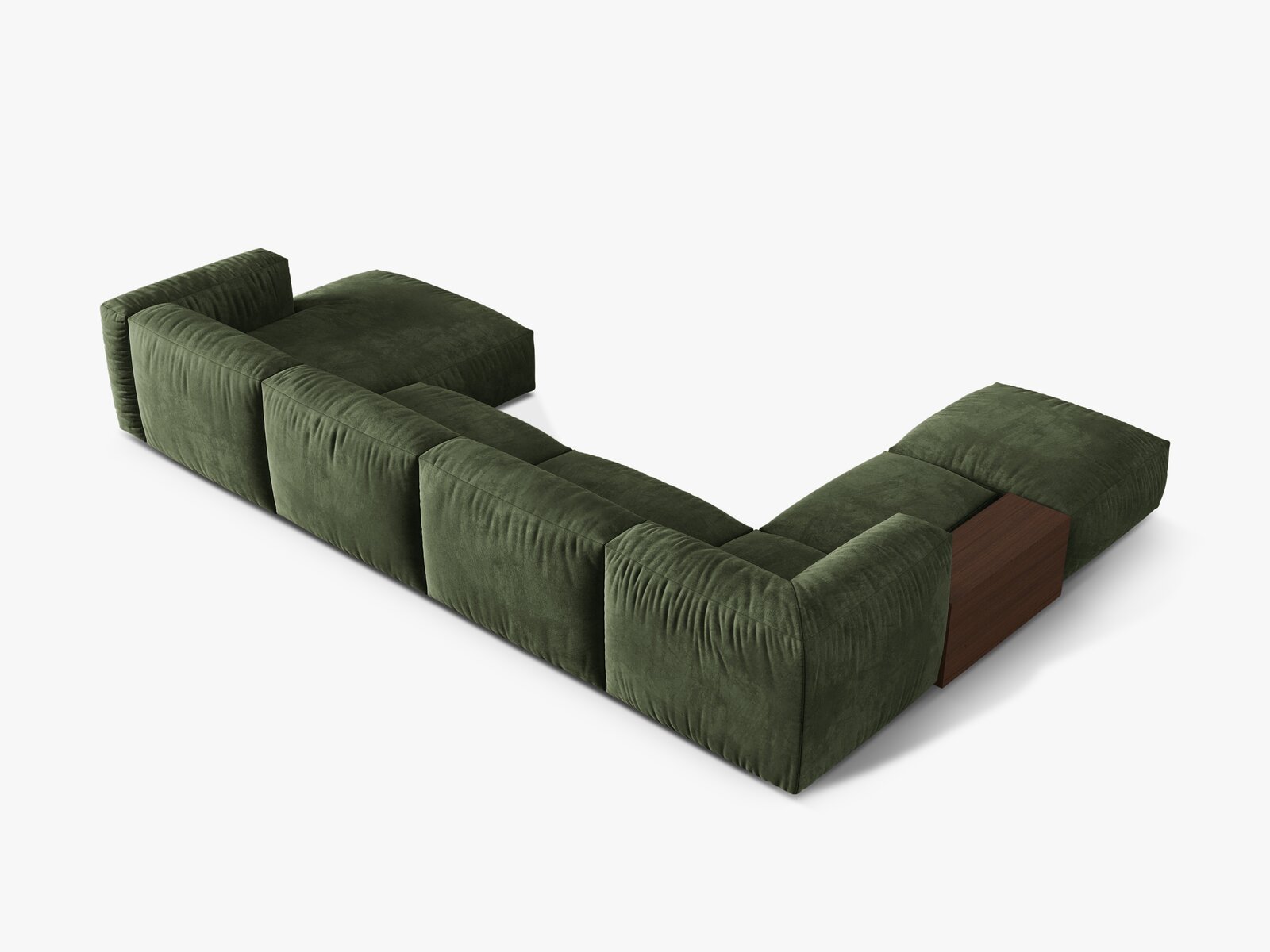 Micadoni Panorama-Ecksofa Martina 5-Sitzer Links Samt Grün