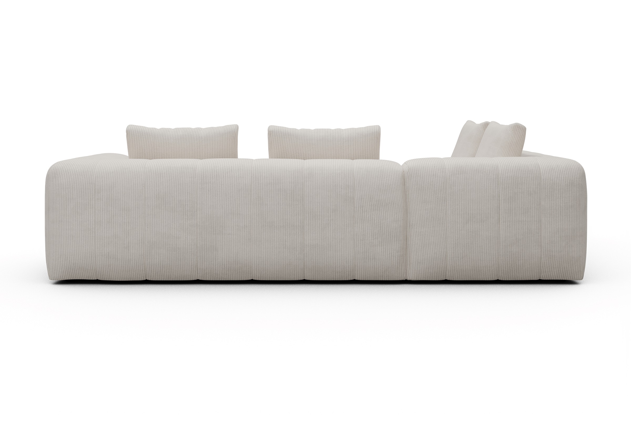 Ecksofa Hugo 2x 2,5-Sitzer Armlehne rechts Corduroy-Ivory