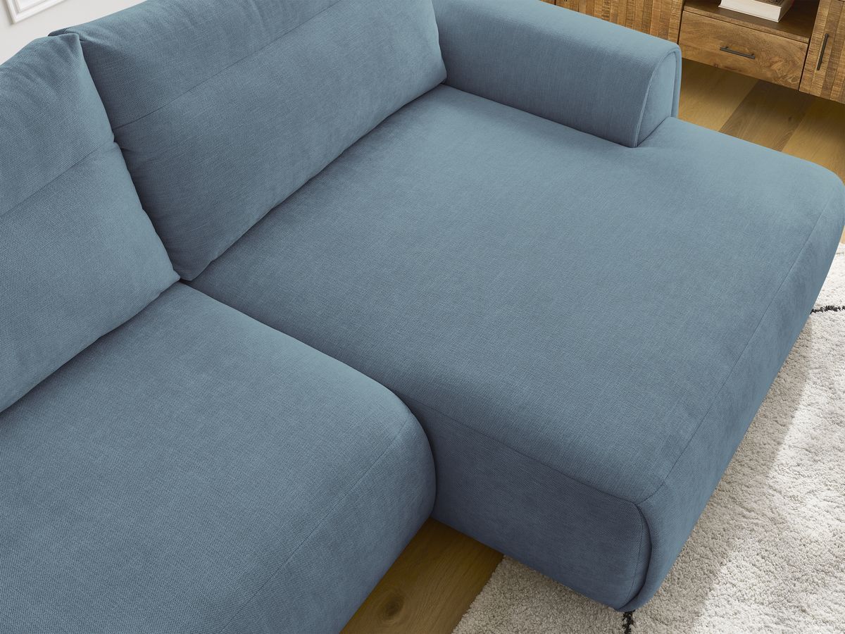 Bobochic Aden Ecksofa 386 × 152 cm Stoff Hellblau Ecke rechts