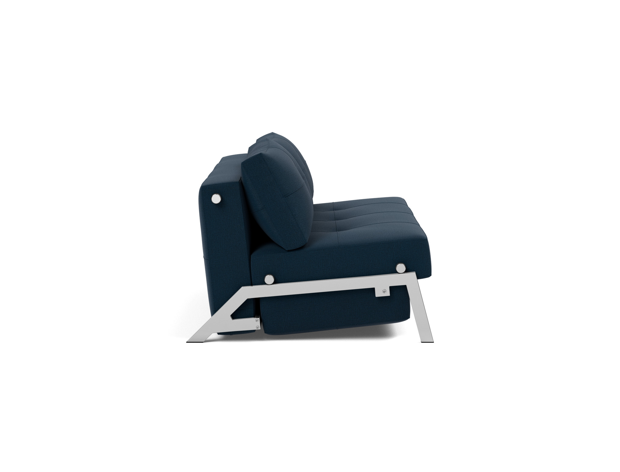 Schlafsofa Cubed 160 Flachgewebe Mixed Dance 528-Blue Beine Chrom