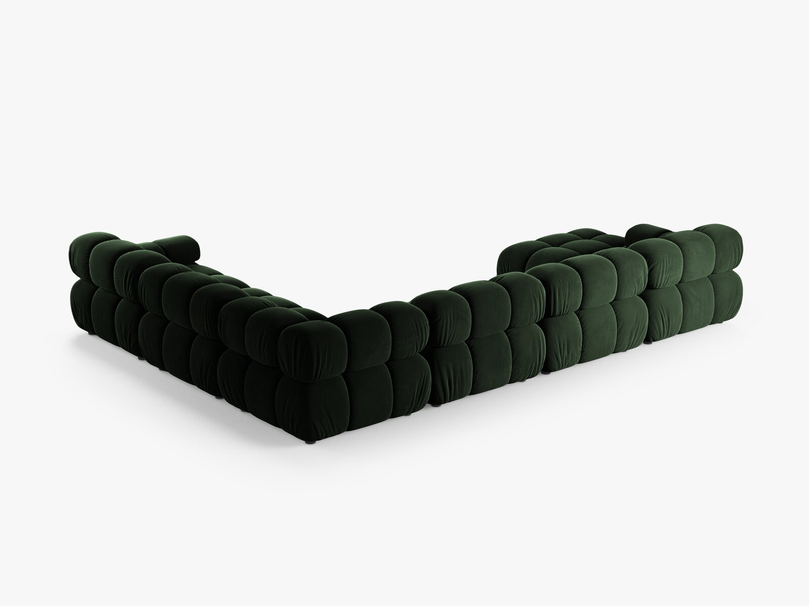 Micadoni Modulares Panorama Ecksofa Bellis 8-Sitzer Rechts Samt Venus Flaschengrün