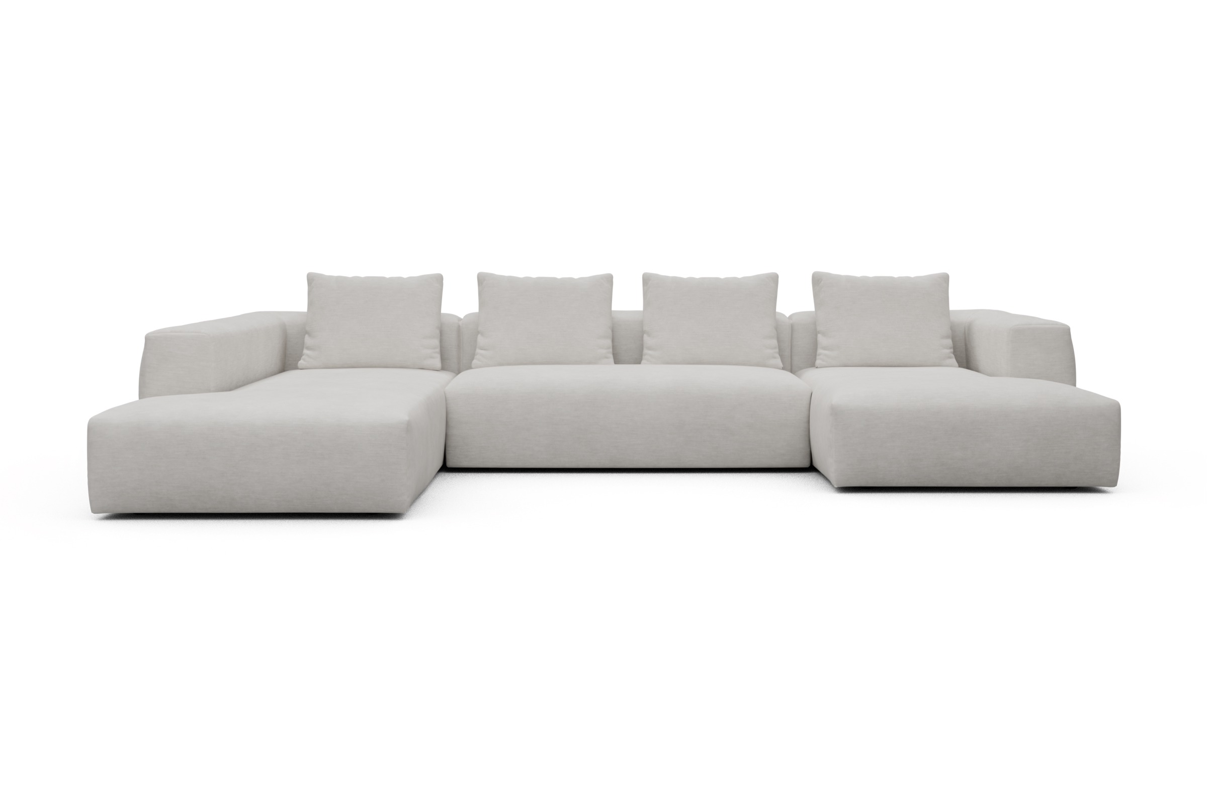 Skandi Home Wohnlandschaft Fred Relax-Ecke links mit 2-Sitzer und Chaiselongue rechts Vivus-Dusty-Off-White moebelfaktor