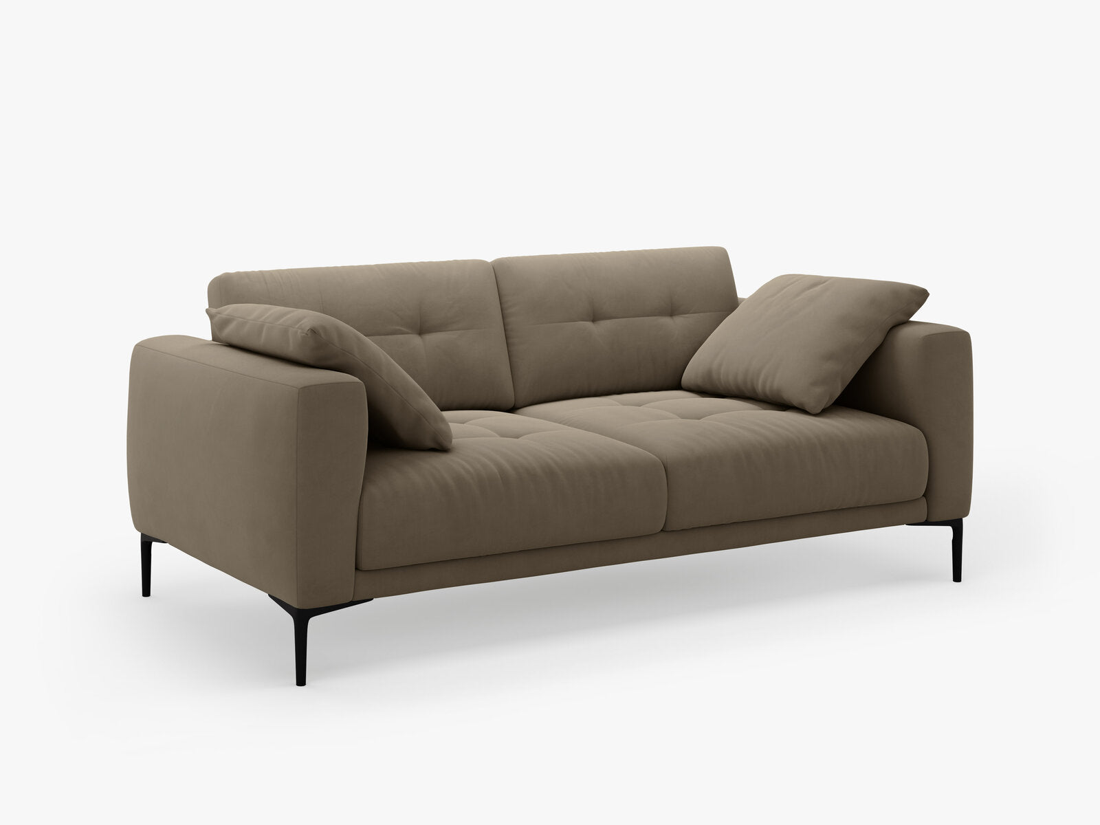 Micadoni Sofa Bemy 3-Sitzer Samt Grau Braun