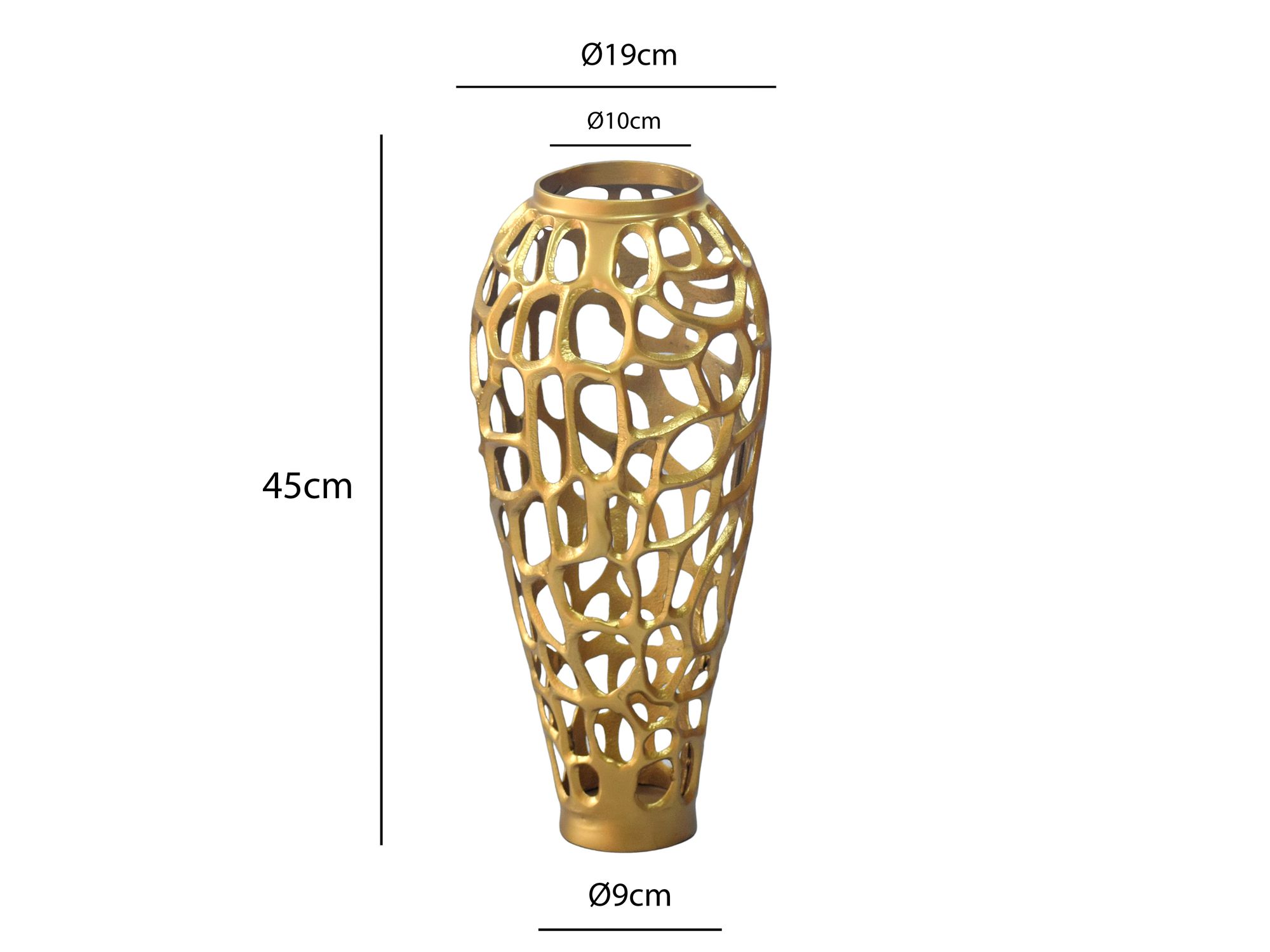 Bodenvase Arendal Aluminium Gold Ø 19 × H 45 cm