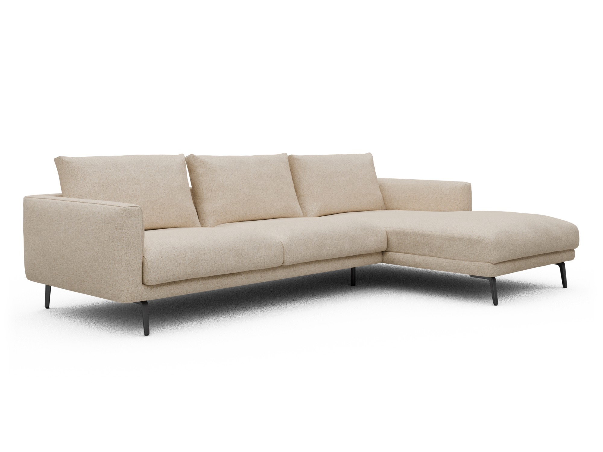 Skandi Home Ecksofa Karl Chaiselongue rechts mit 2,5-Sitzer Casone-Natural-Beige moebelfaktor