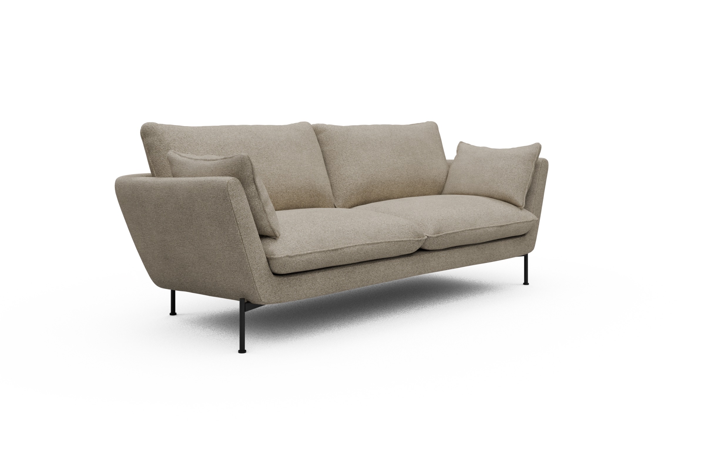 Sofa Anton 3-Sitzer Boucle-Beige