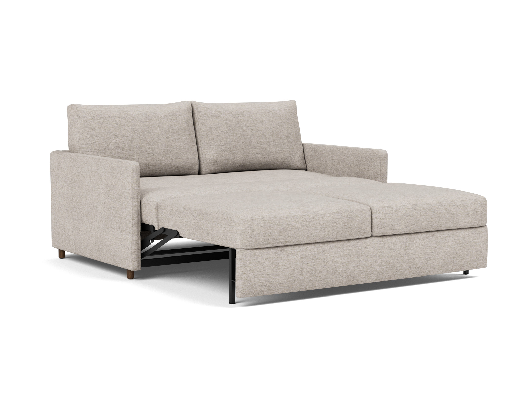 Schlafsofa Neah mit Slim-Armlehnen 160 Chenille Yuveno 471-Sand