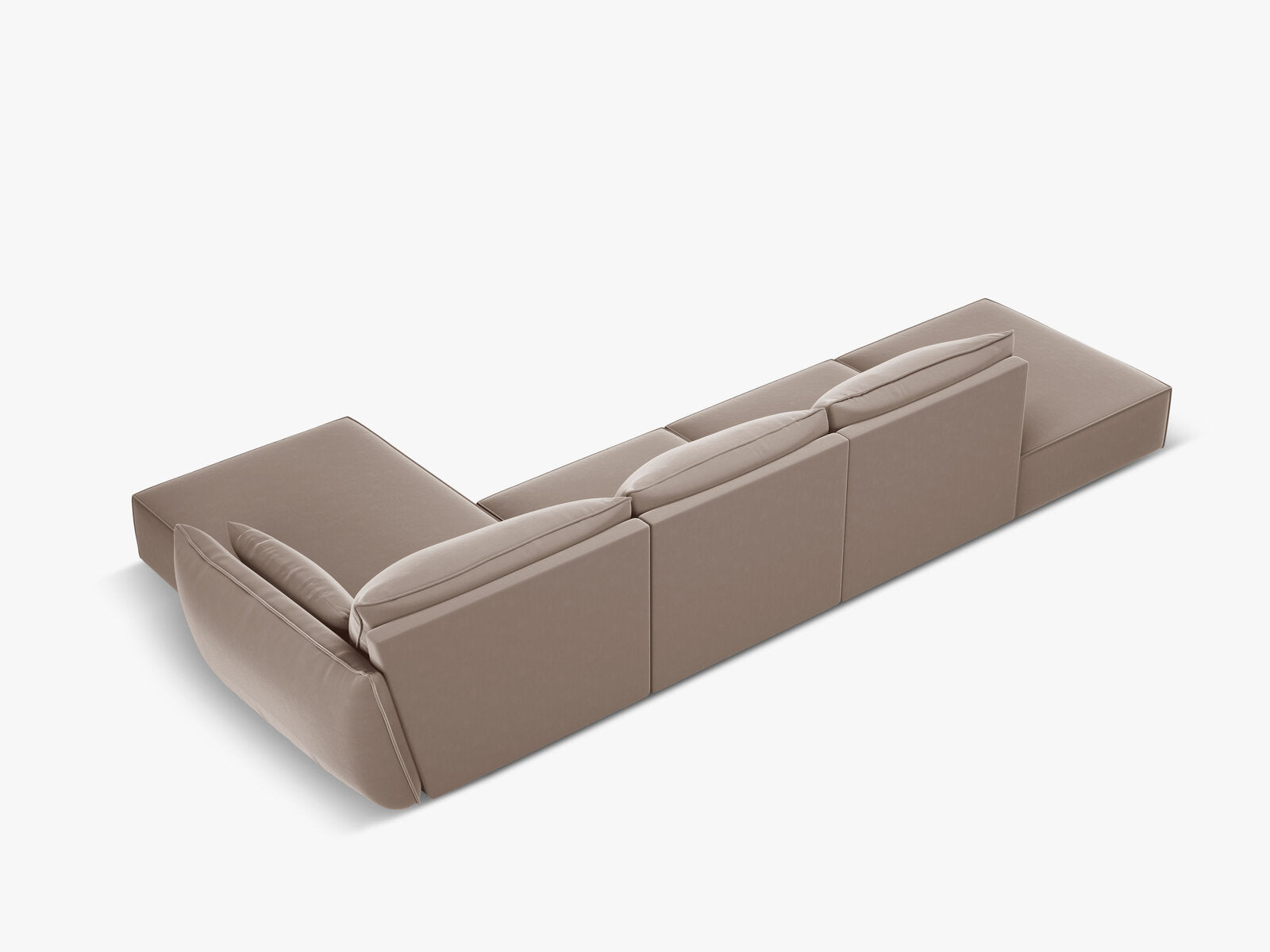 Micadoni Ecksofa Kaelle 5-Sitzer Rechts Samt Cappuccino