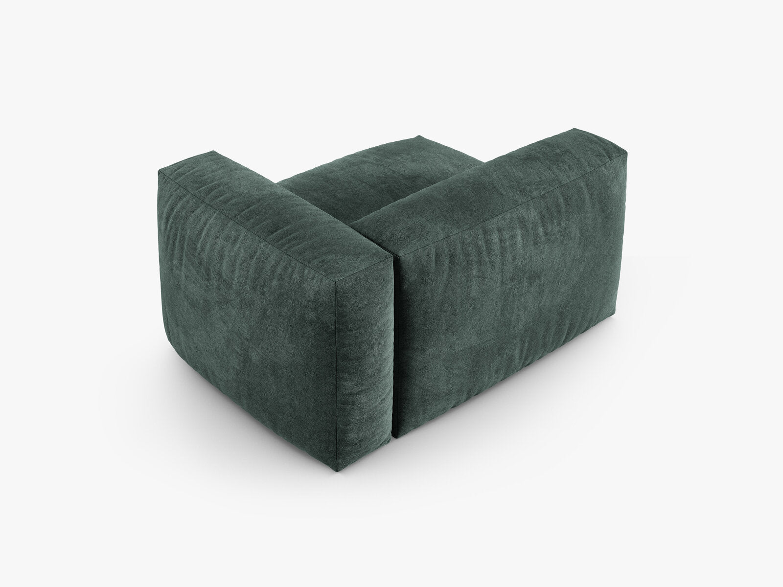 Micadoni Eckmodul mit Armlehne Martina 1-Sitzer 90cm Sitztiefe Rechts Samt Vogue Petrol