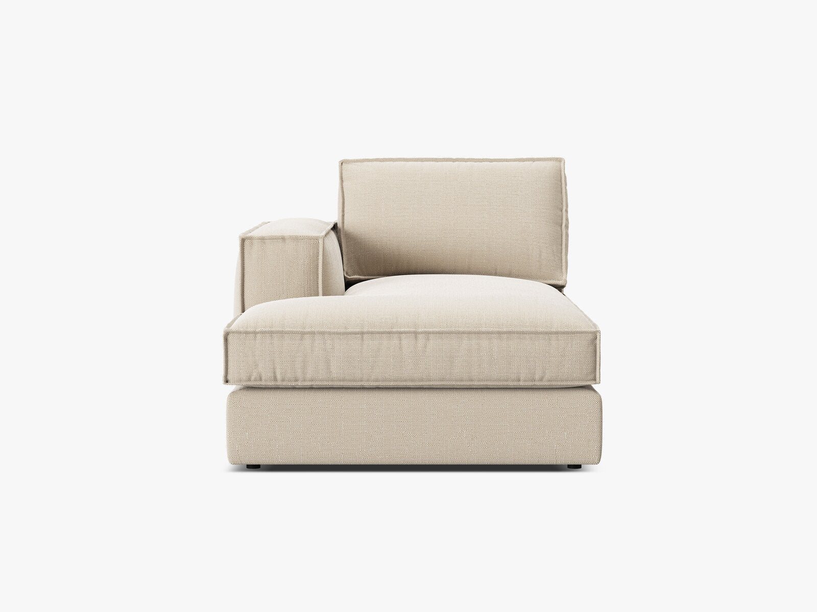 Micadoni Recamiere Pola Links Strukturierter Stoff Babel Beige