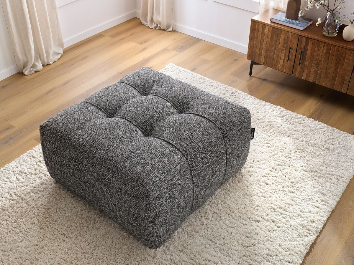 Bobochic Arsene Pouf Melange-Stoff Dunkelgrau