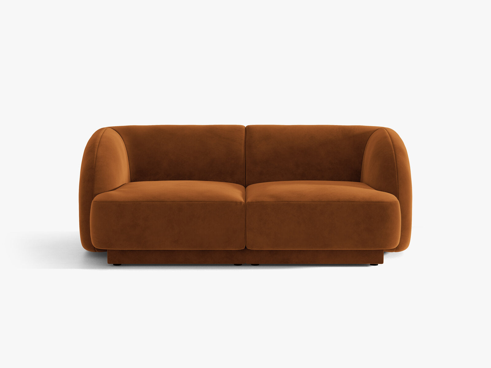 Micadoni Sofa Miley 2-Sitzer Samt Bluvel Terrakotta