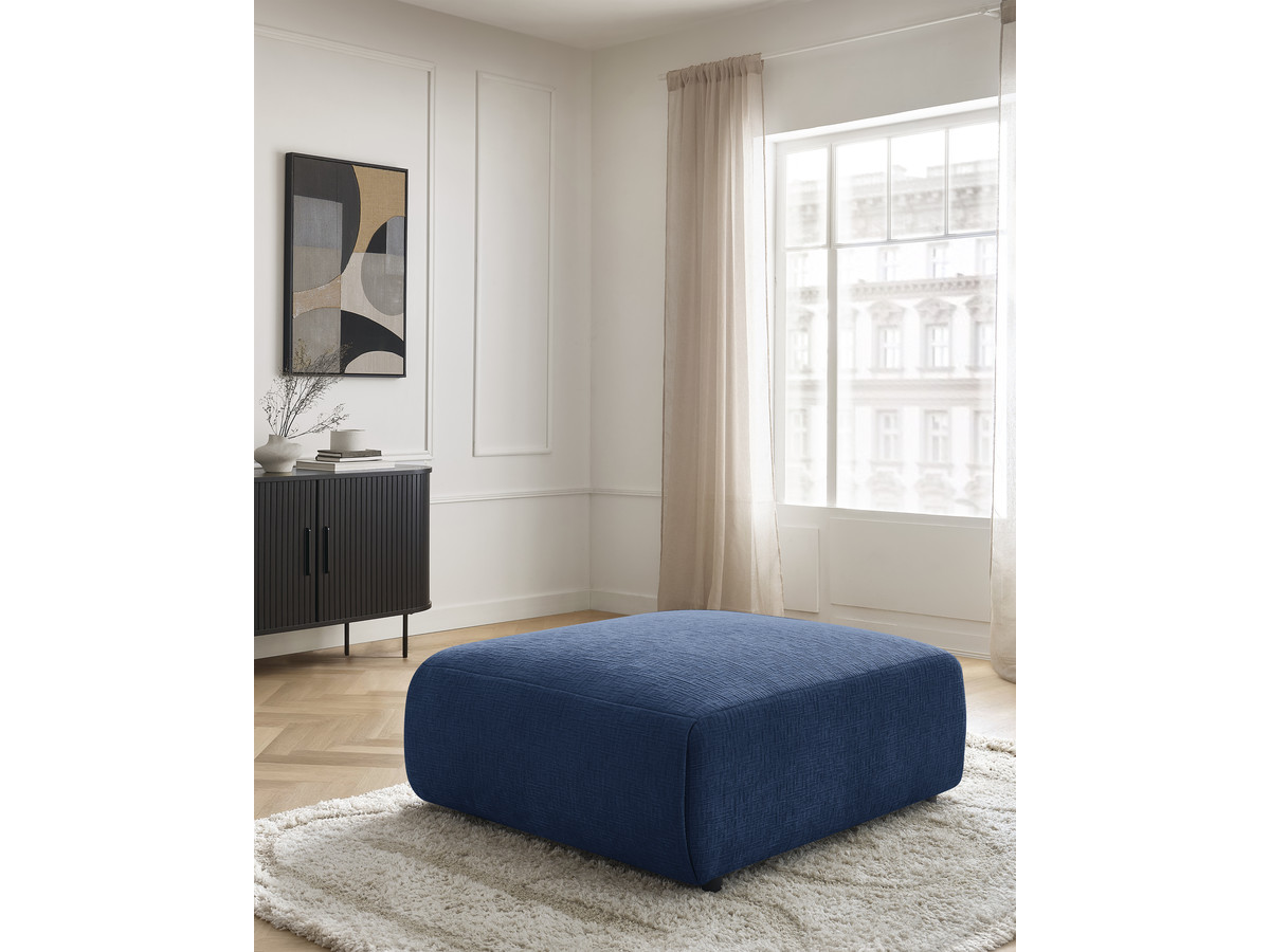 Bobochic Jana Pouf 94 × 114 cm Strukturstoff Dunkelblau