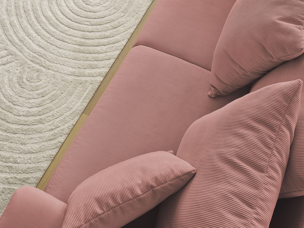 Bobochic Sidonie Sofa 3-Sitzer Cordsamt Rosa