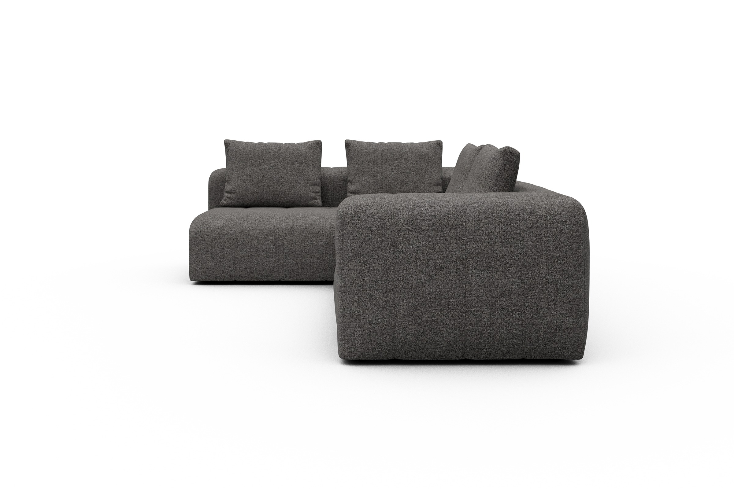 Ecksofa Hugo 2x 2,5-Sitzer Armlehne rechts Carreno-Salt-and-Pepper