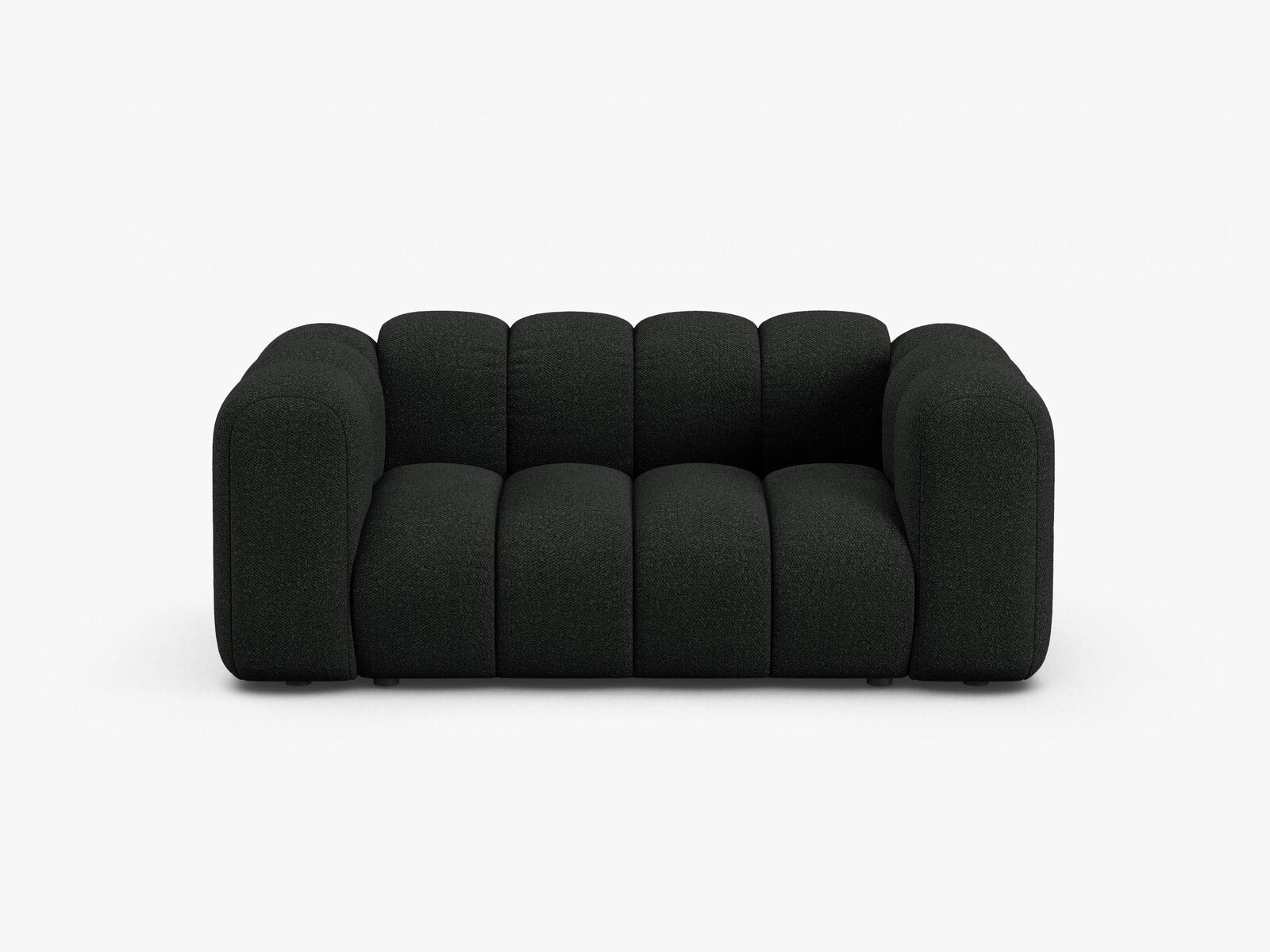 Micadoni Sofa Lupine 2-Sitzer kleine Version Boucle Baloo Schwarz