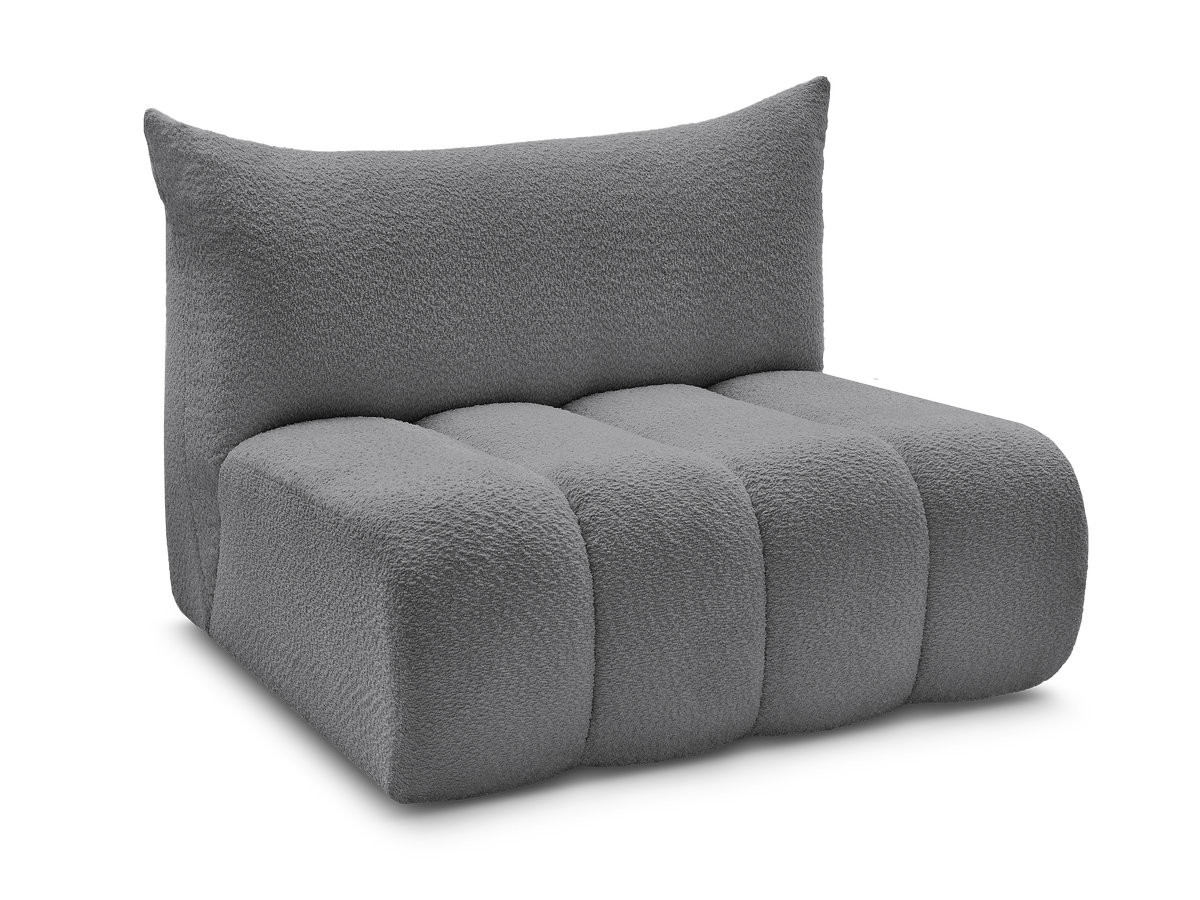 Bobochic Azra Sofamodul 2-Sitzer 120 × 112 cm Bouclé-Stoff Dunkelgrau