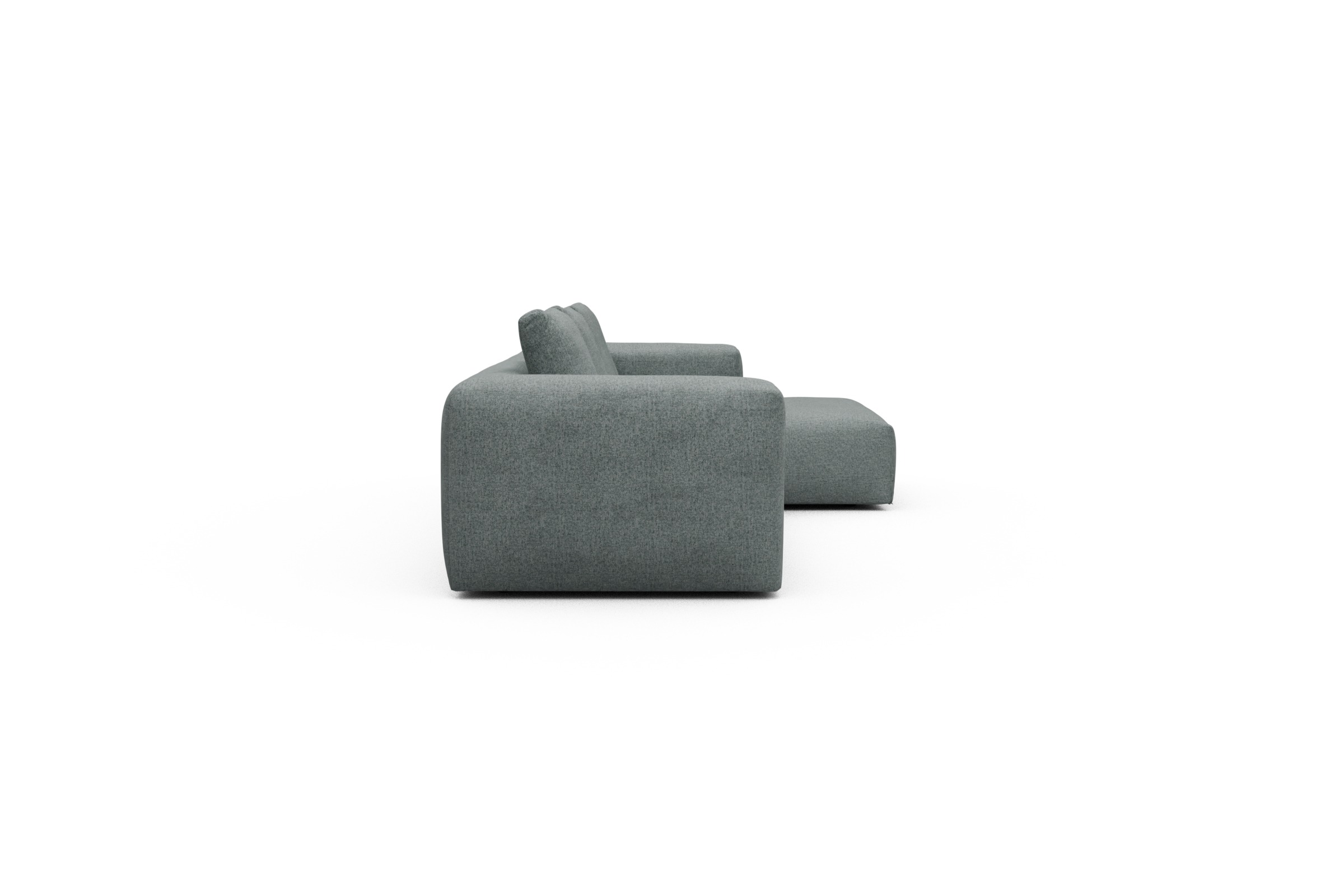 Ecksofa Fred Chaiselongue rechts mit 2,5-Sitzer Casone-Light-Mixed-Green