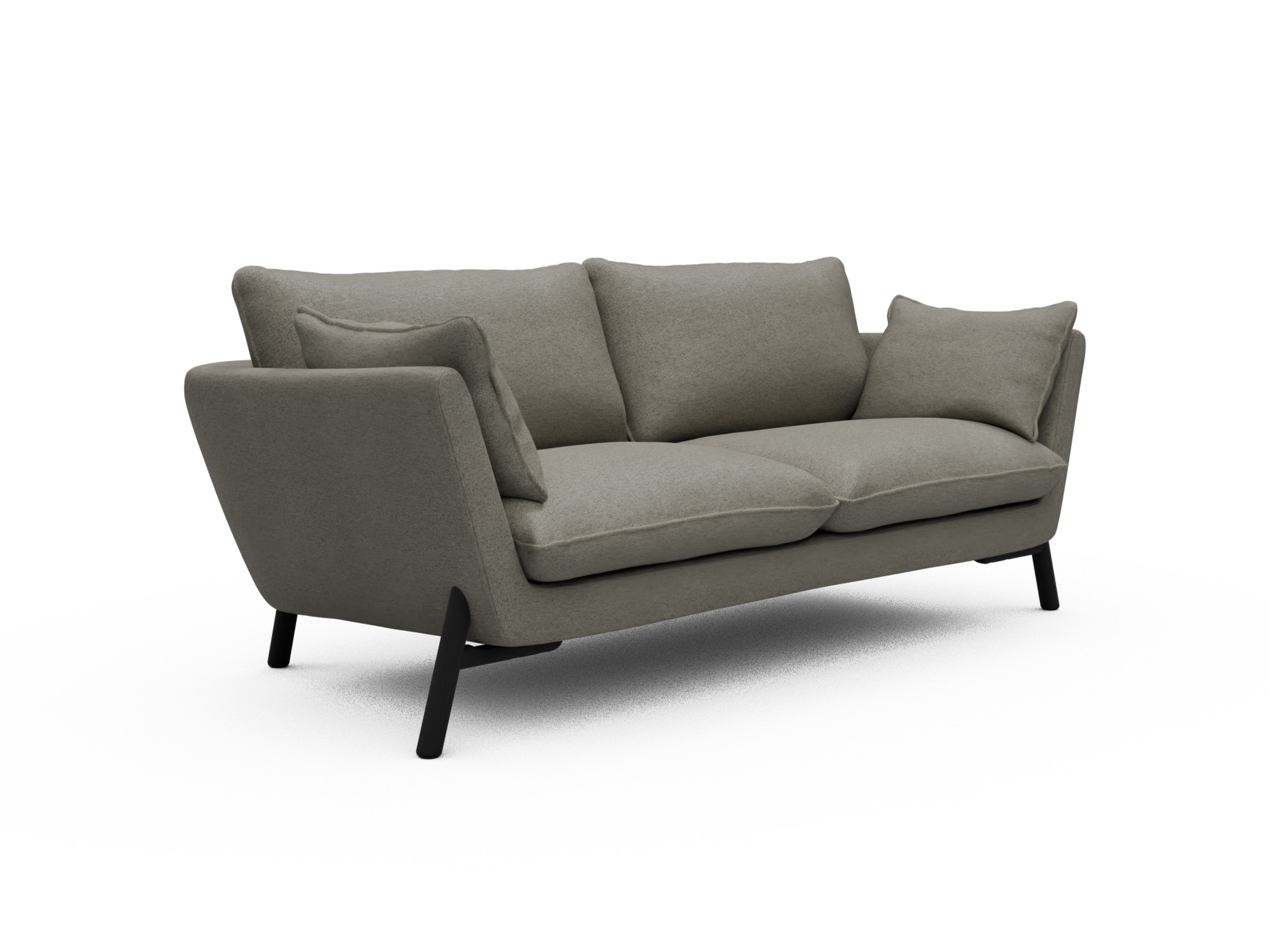 Skandi Home Sofa Emil 2-Sitzer Beinfarbe Eiche Schwarz Denari-Warm-Grey moebelfaktor