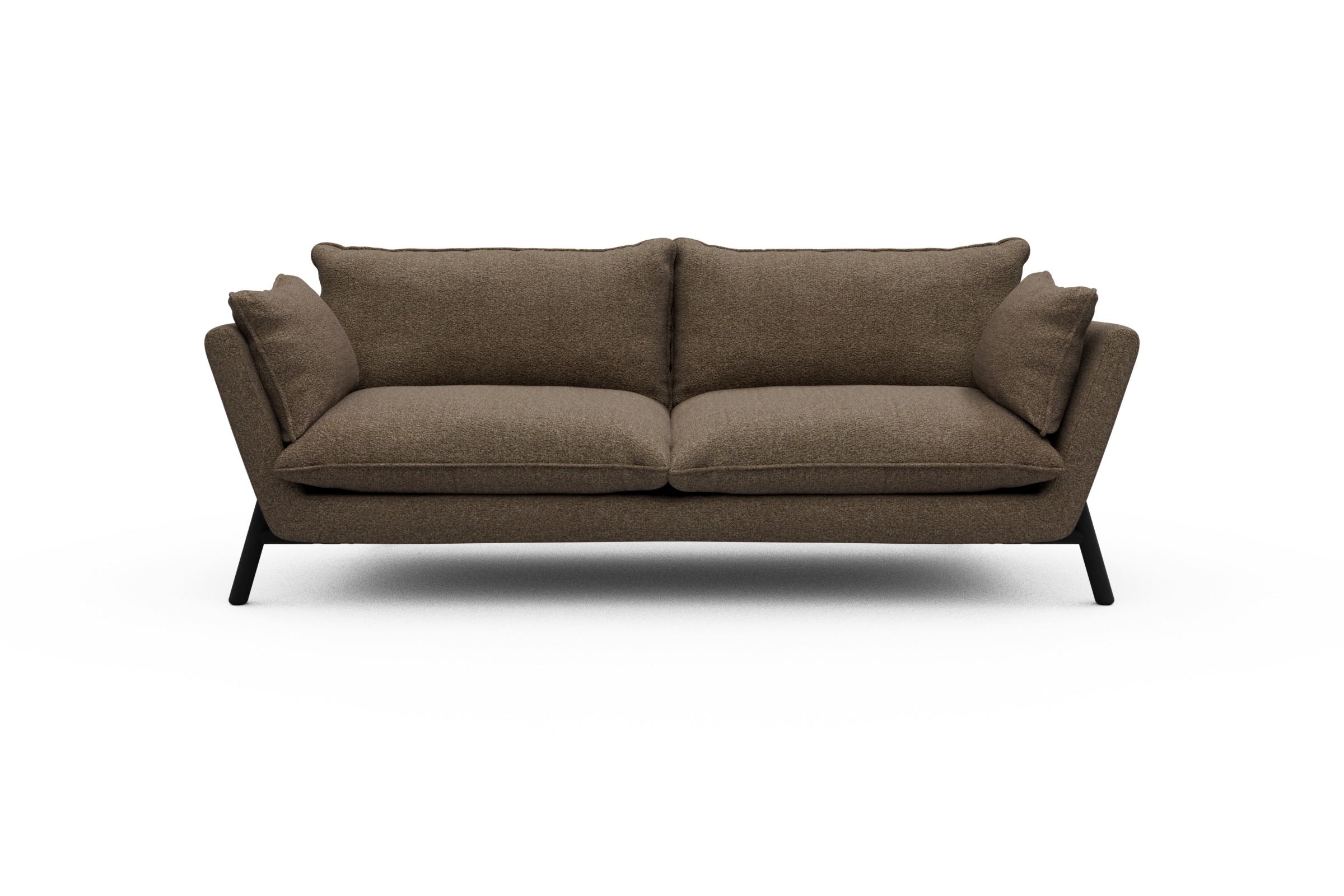 Skandi Home Sofa Emil PREMIUM 3-Sitzer Beinfarbe Eiche Schwarz Aivi-Khaki-Brown moebelfaktor